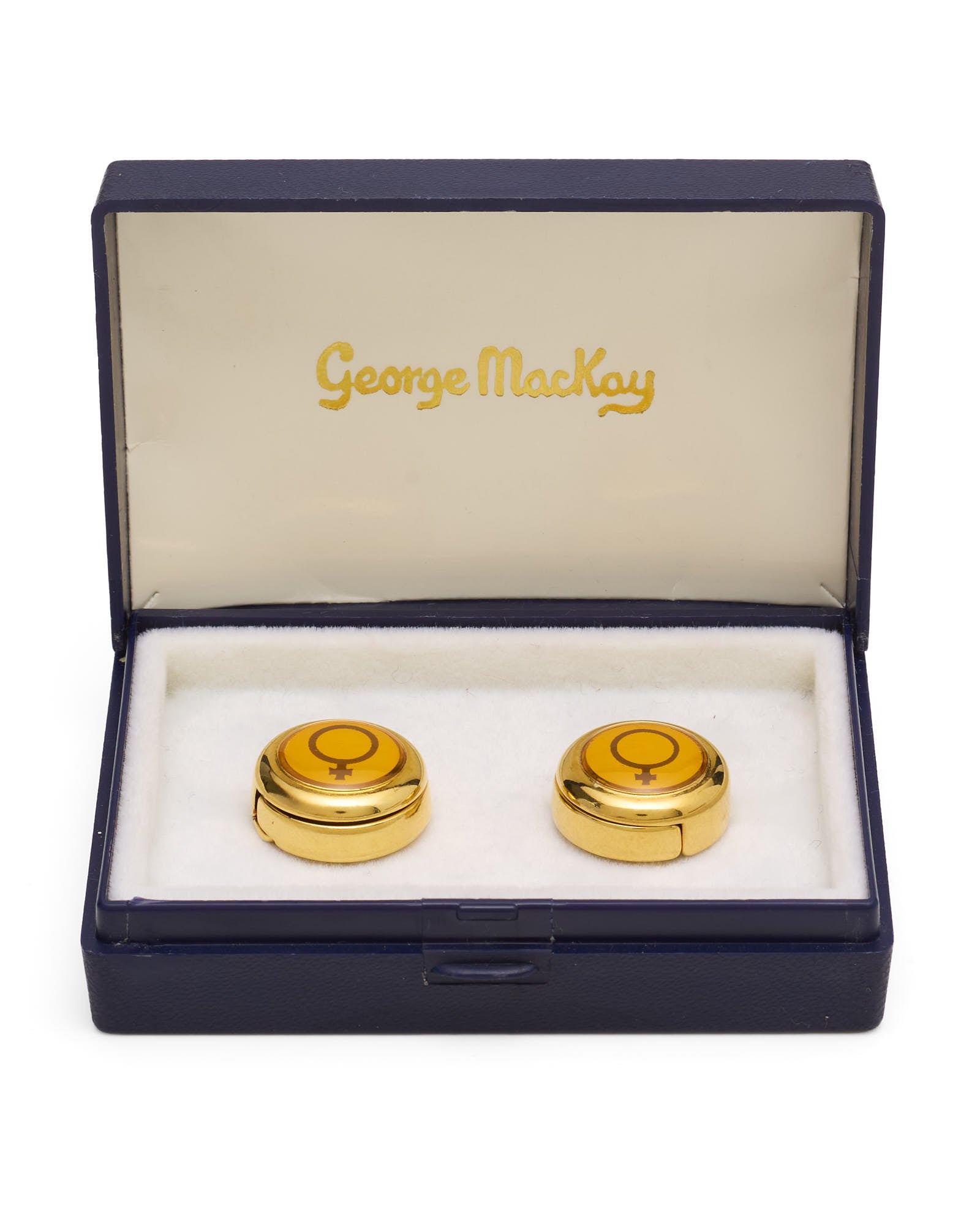 GEORGE MACKAY "Crown" Gold Formal Shirt Button Covers NOS