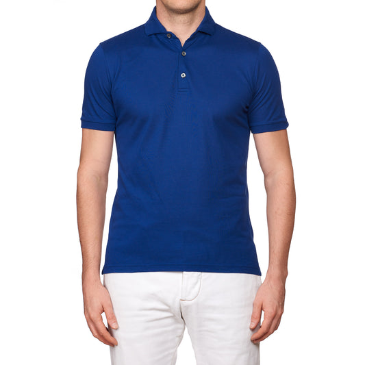 Fedeli Classic Short Sleeve Knitted Pique Polo Shirt French Navy