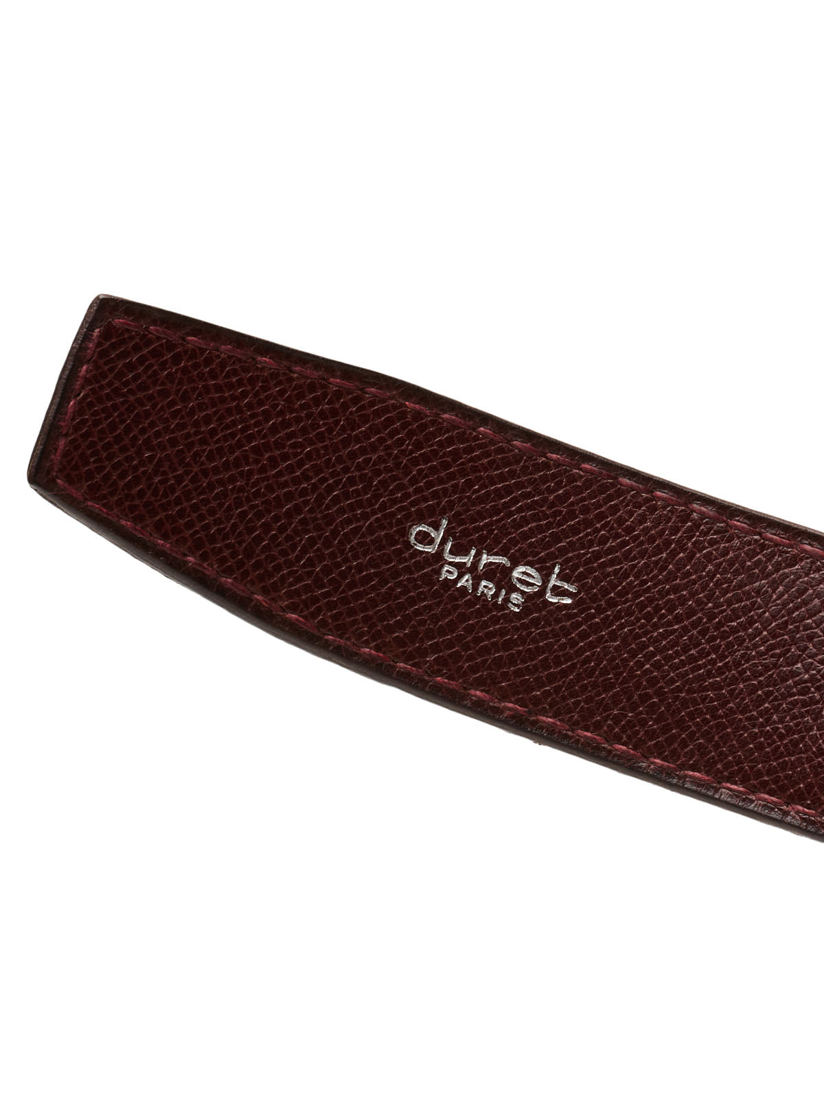 DURET Paris Burgundy Crocodile Belt Silver Alpha Buckle NEW 36" 90cm