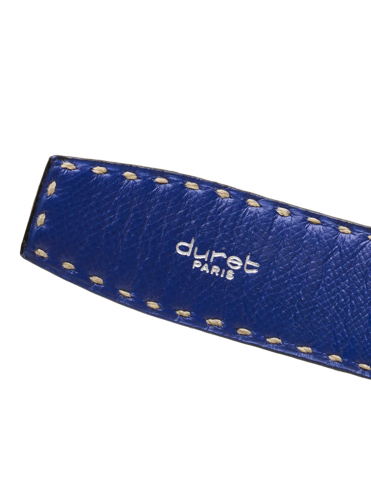 DURET Paris Indigo Blue Crocodile Leather Silver Alpha Buckle Belt NEW 36" 90cm