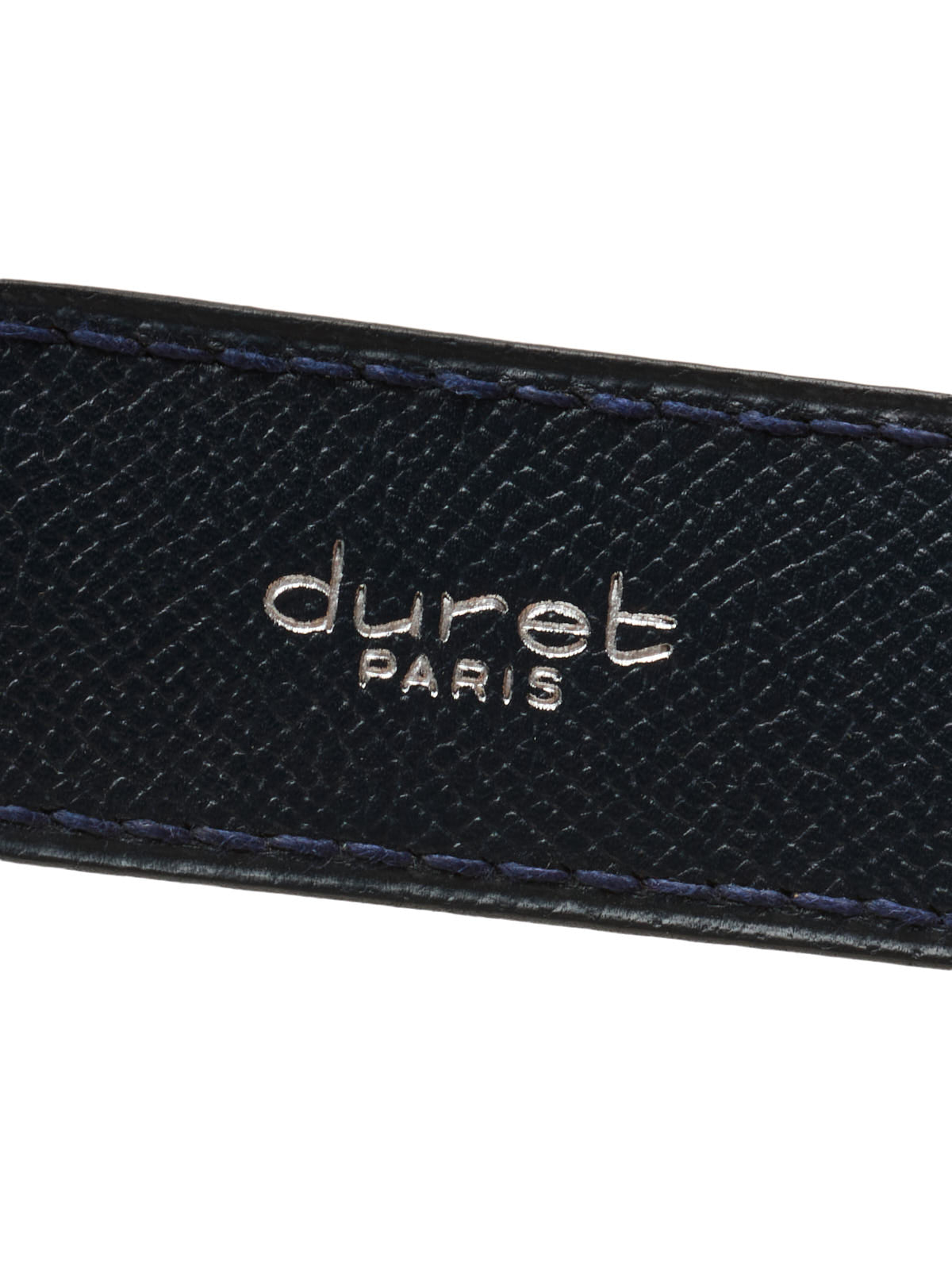 DURET Paris Navy Blue Suede Calf Leather Belt with Silver Alpha Buckle 36" NEW 90cm