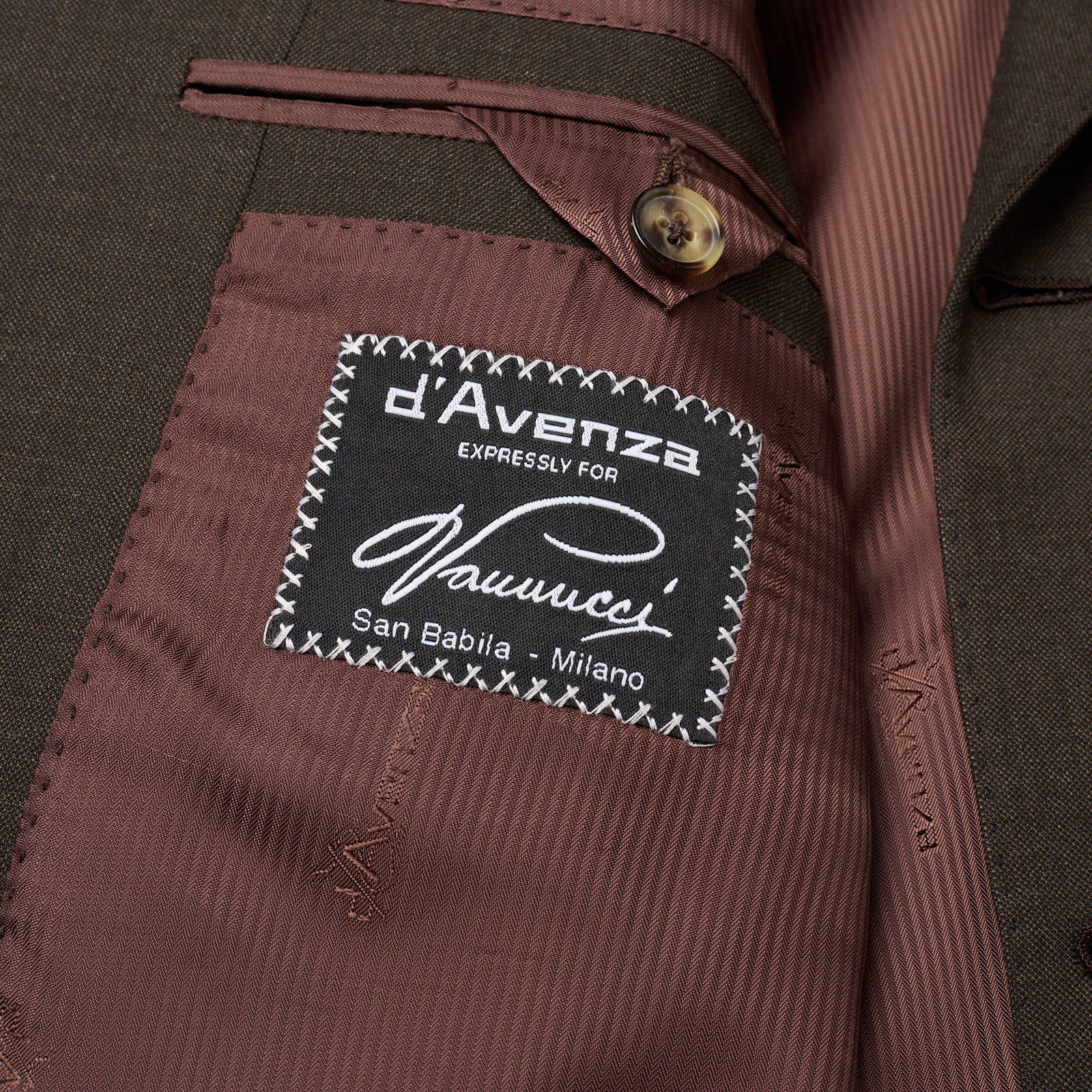 D'AVENZA Handmade Diplomat Brown Wool Super 120's Suit EU 50 NEW US 40