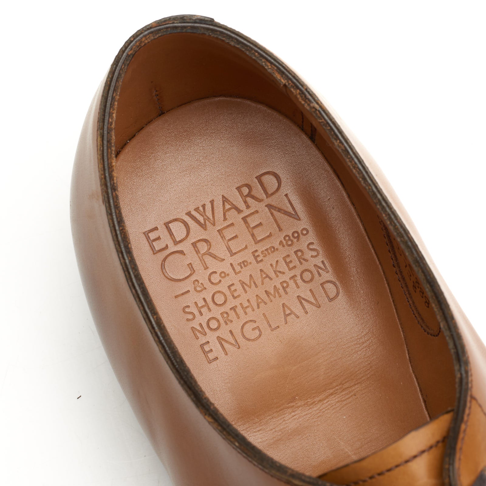 EDWARD GREEN Dover 888 Antique Oak Norwegian 3 Eyelet Derby Shoes UK 8 US  8.5