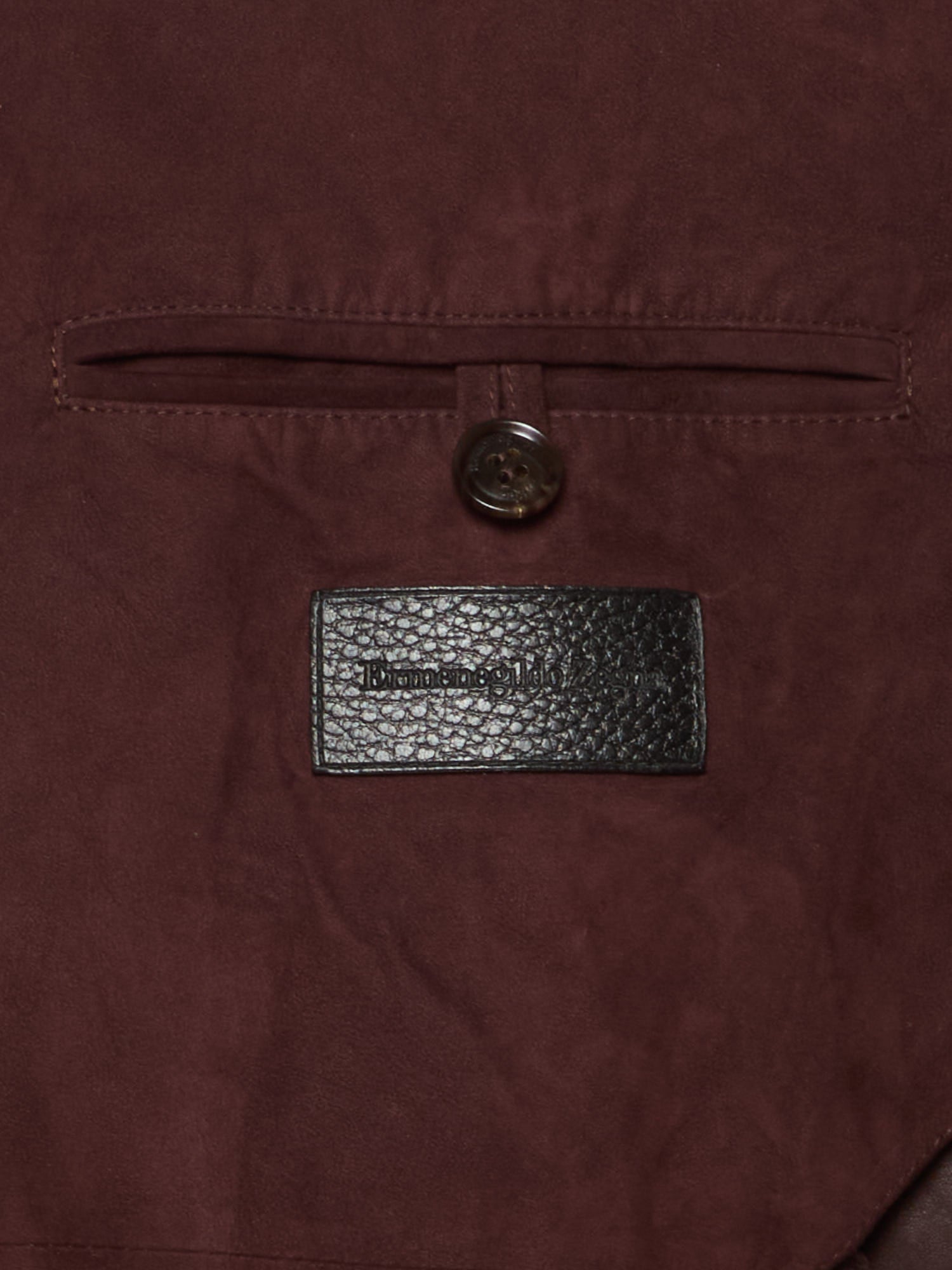 ERMENEGILDO ZEGNA Maroon Lambskin Suede Bomber Jacket 50R NEW US M