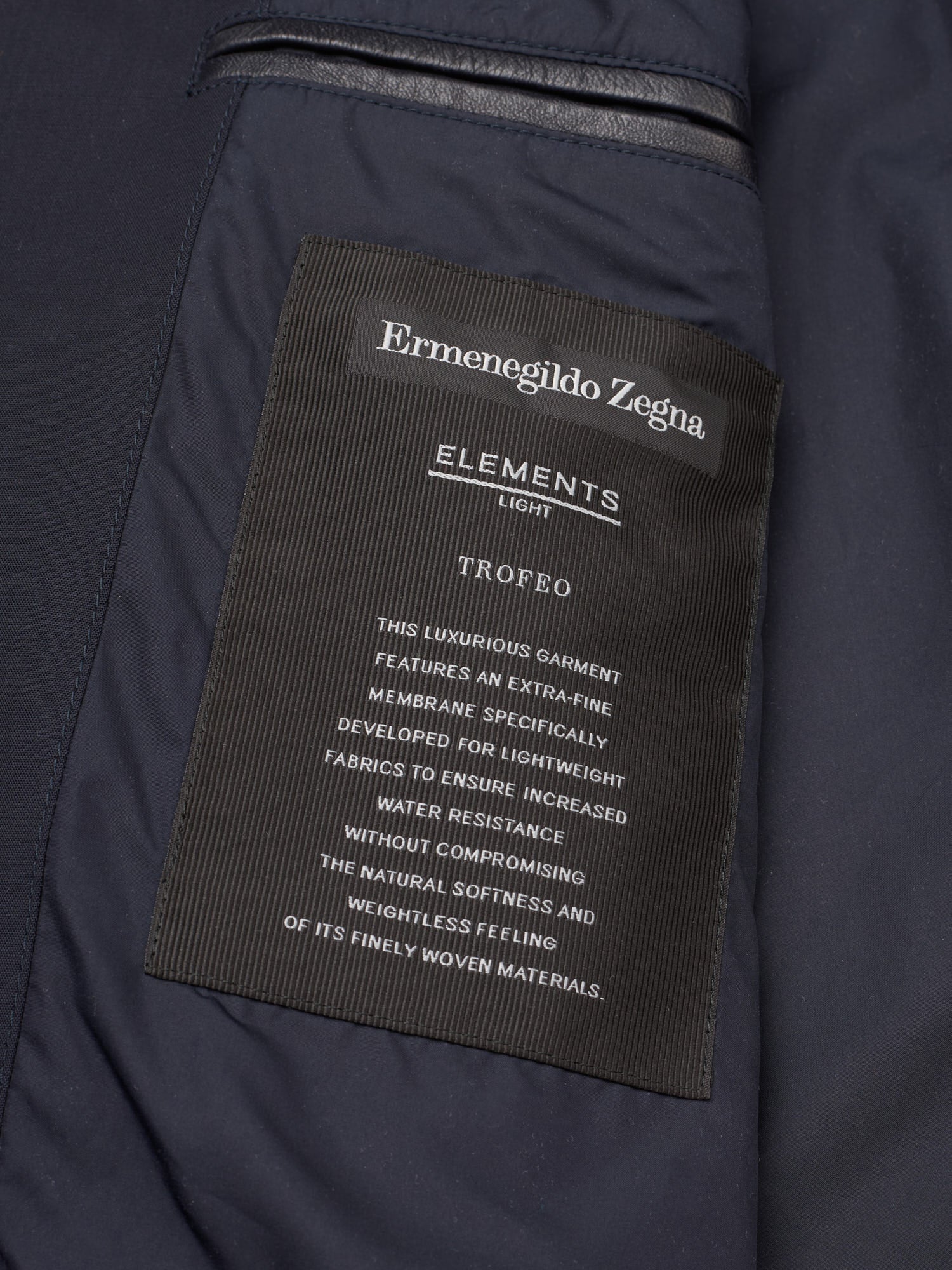 ERMENEGILDO ZEGNA "Trofeo Elements" Blue Elements Trofeo Wool Bomber Jacket 50 US M