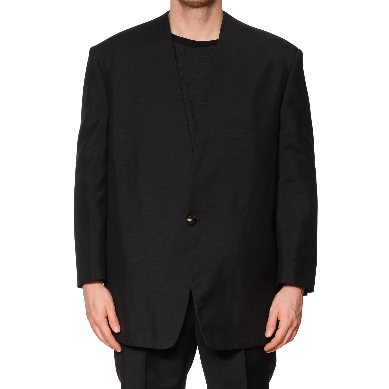 FEAR OF GOD Black Single Breasted Lapelless Blazer EU 50 NEW US 40