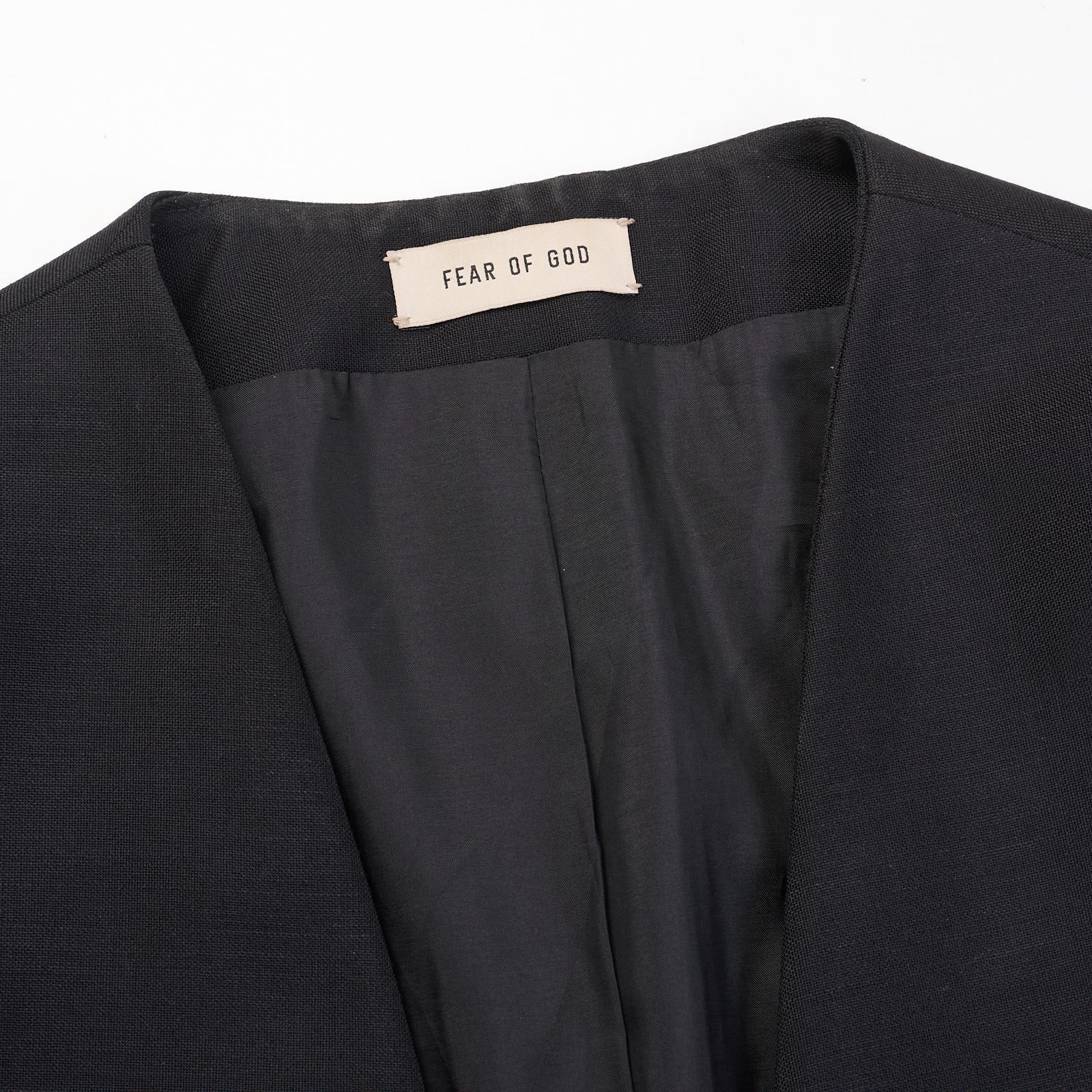 FEAR OF GOD Black Single Breasted Lapelless Blazer EU 50 NEW US 40