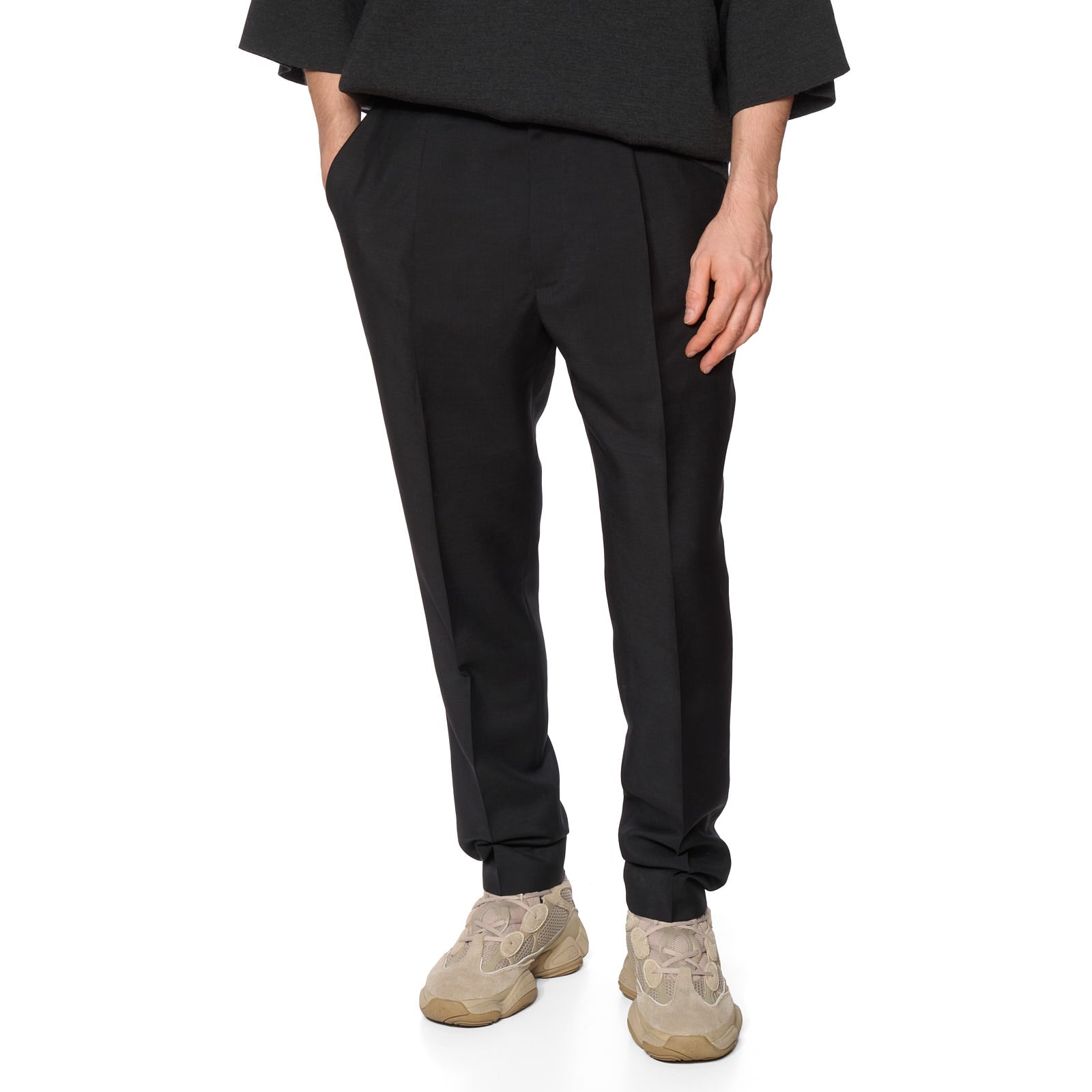 FEAR OF GOD Black Pleated Tapered Trousers Pants EU 52 NEW US 36