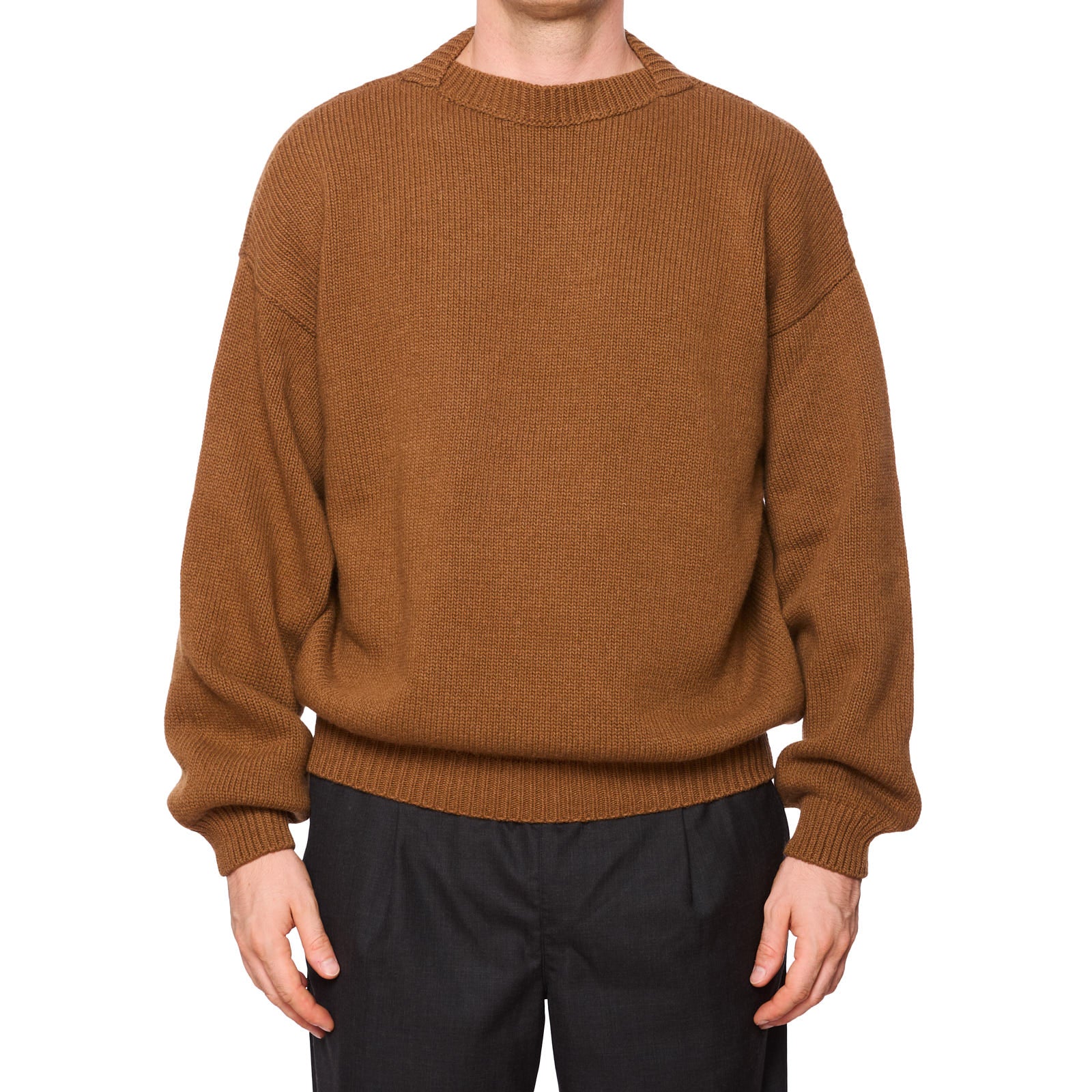 FEAR OF GOD Brown Wool-Cashmere Knit Crewneck Sweater NEW Size L