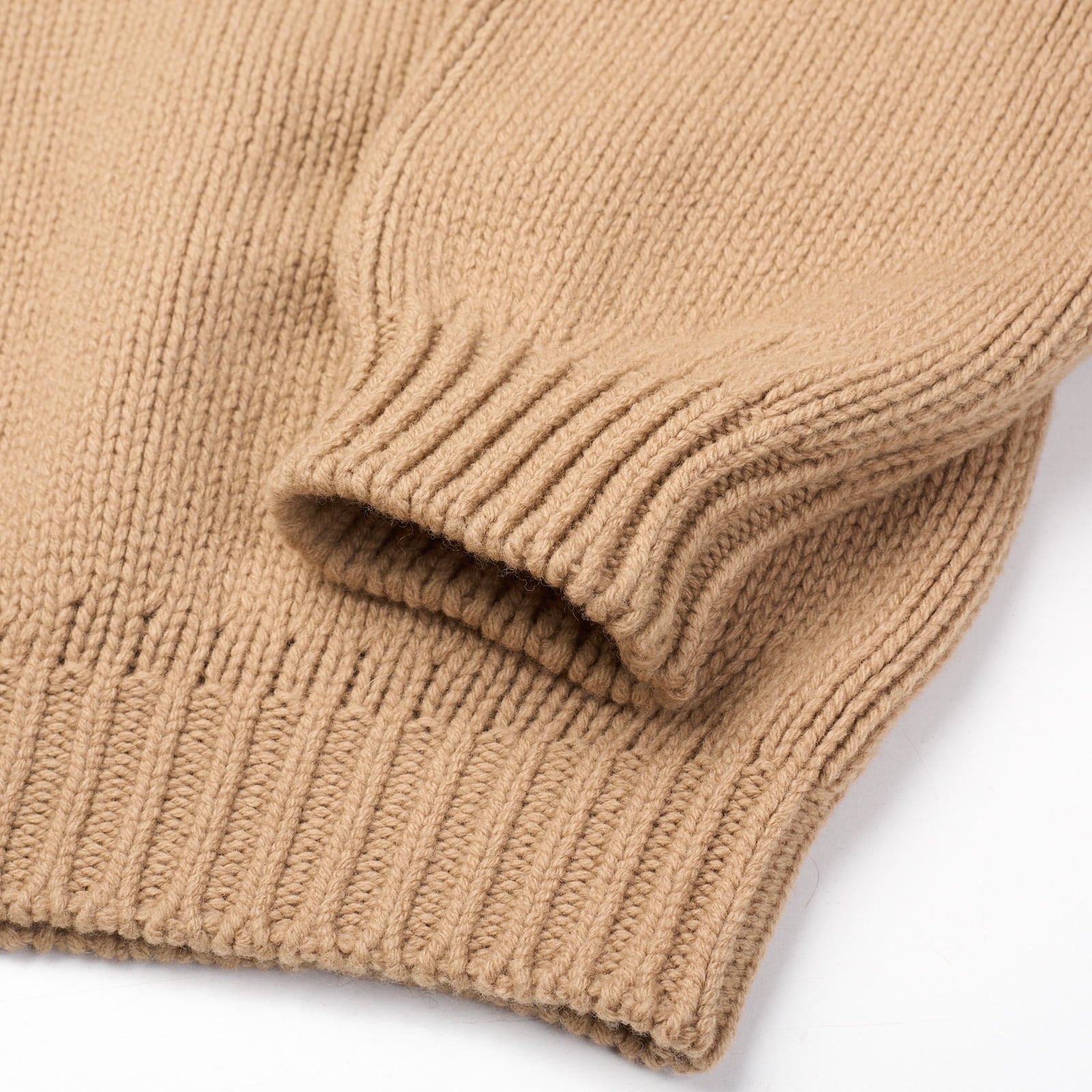 FEAR OF GOD Camel Knit Overlapped Wool Sweater NEW Size L