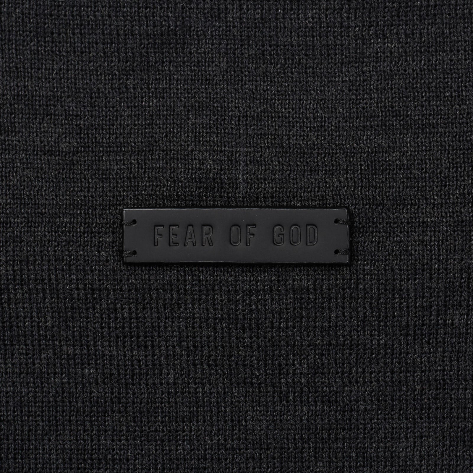 FEAR OF GOD Black Heather Virgin Wool Cropped Sleeve Sweater NEW US L