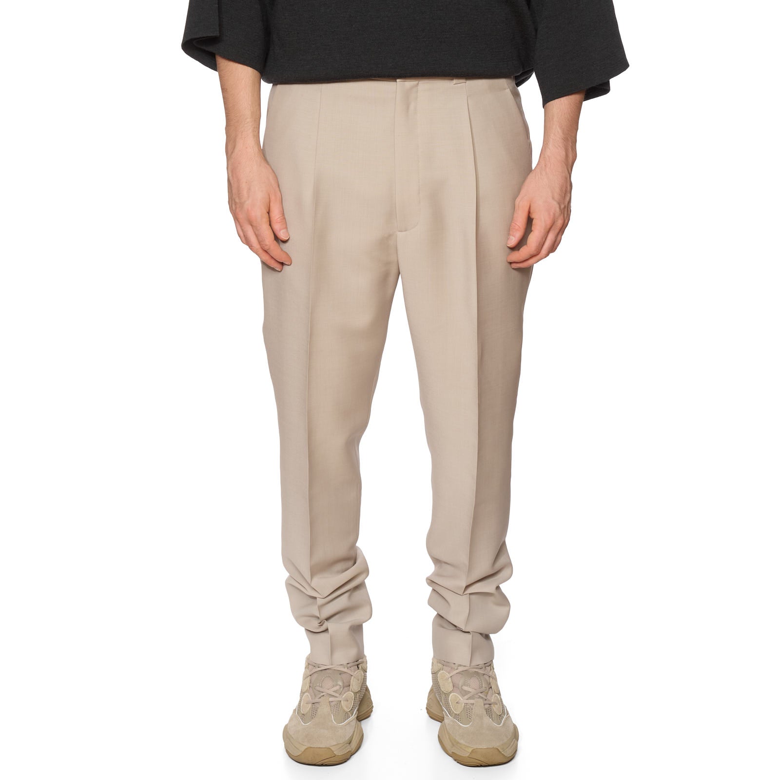 FEAR OF GOD Dusty Beige Mohair-Wool Dress Pants NEW EU 52