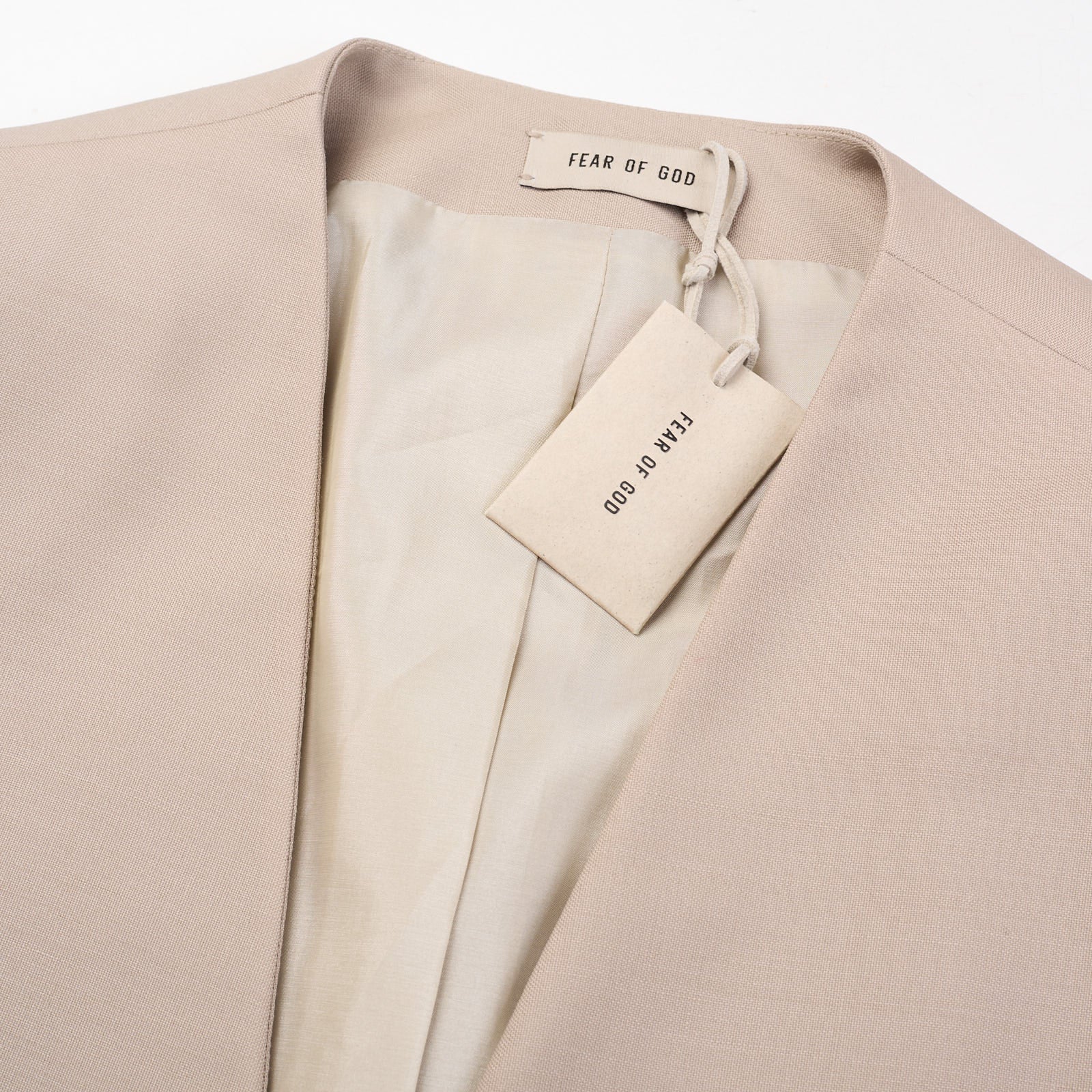 FEAR OF GOD Eternal Single Breasted Lapelless Blazer EU 50 NEW US 40 Dusty Beige