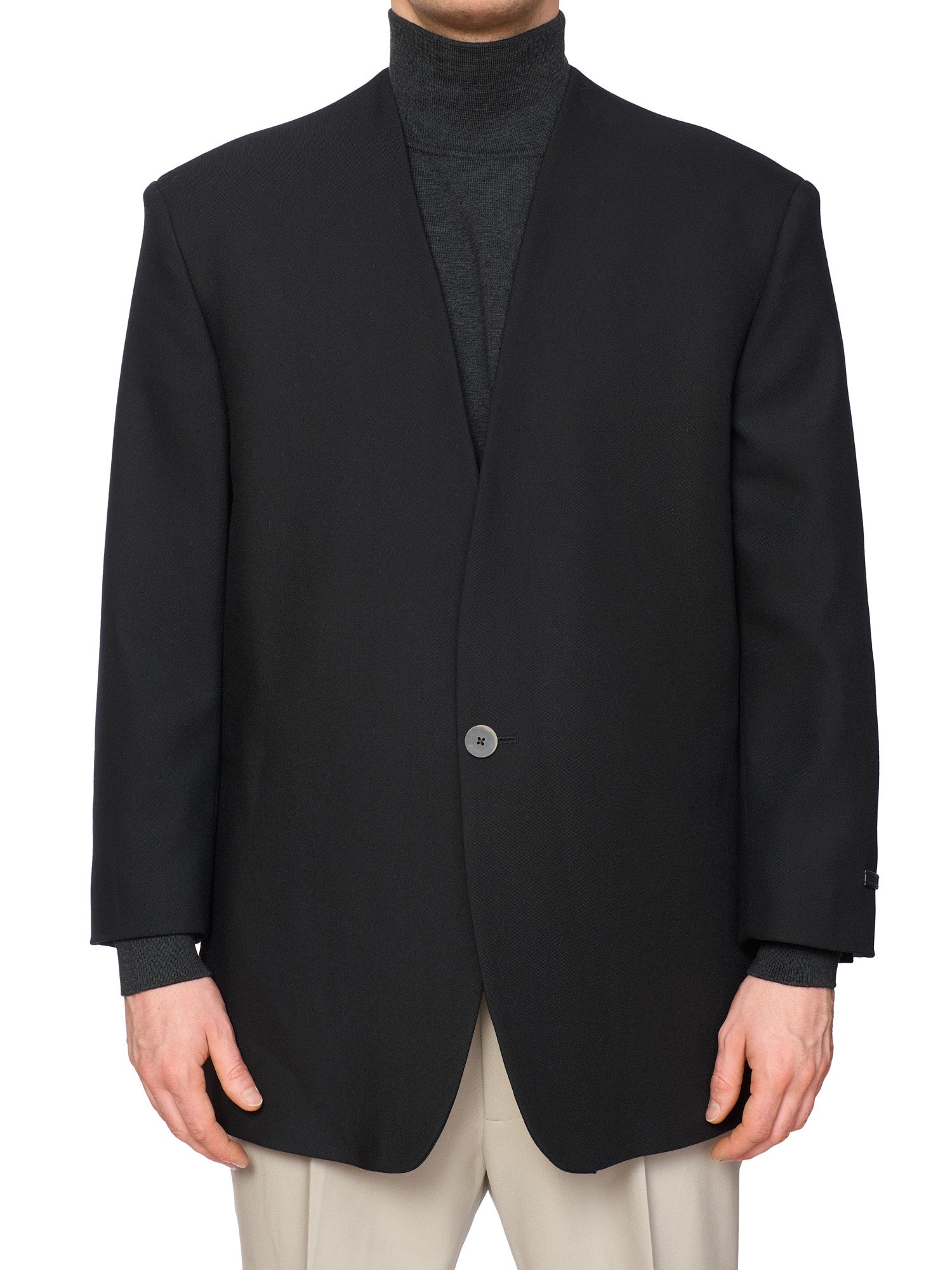 FEAR OF GOD Eternal Black Virgin Wool Lapelles Suit Jacket EU 50 NEW US 40