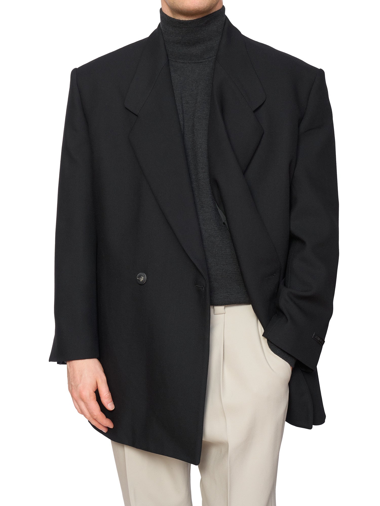 FEAR OF GOD Eternal Black Wool Double Breasted Suit Jacket EU 50 NEW US 40