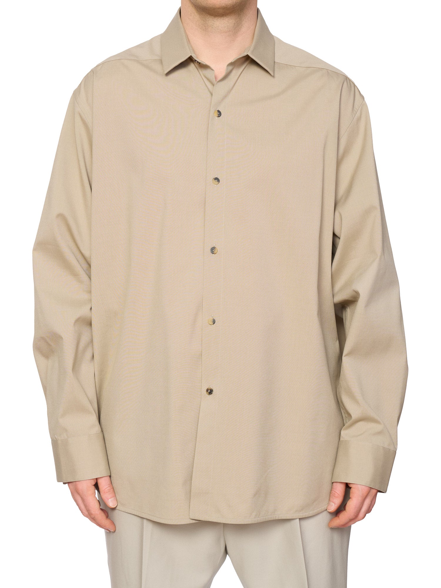 FEAR OF GOD Eternal Dusty Beige Cotton Virgin Wool-Elastane Shirt NEW US L