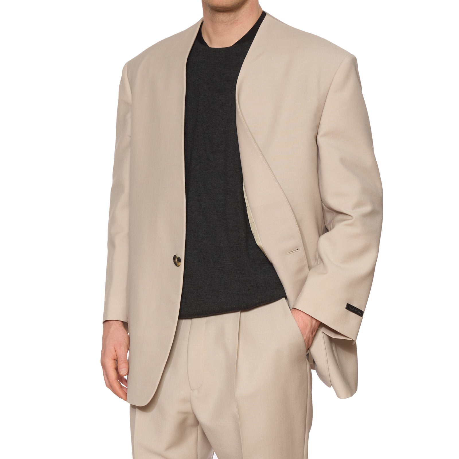 FEAR OF GOD Eternal Wool-Mohair Lapelless Suit Jacket EU 50 NEW US 40