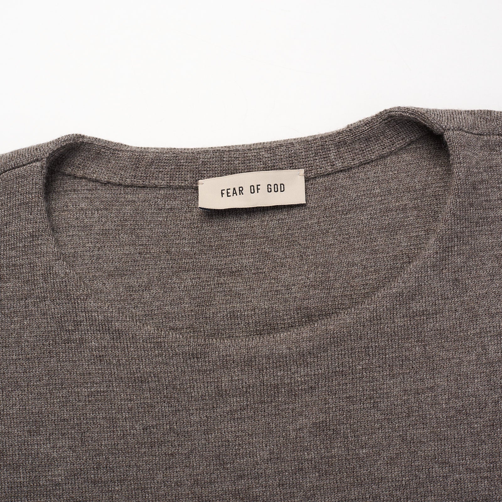 FEAR OF GOD Gray Virgin Wool Cropped Sleeve Sweater T-Shirt NEW US L