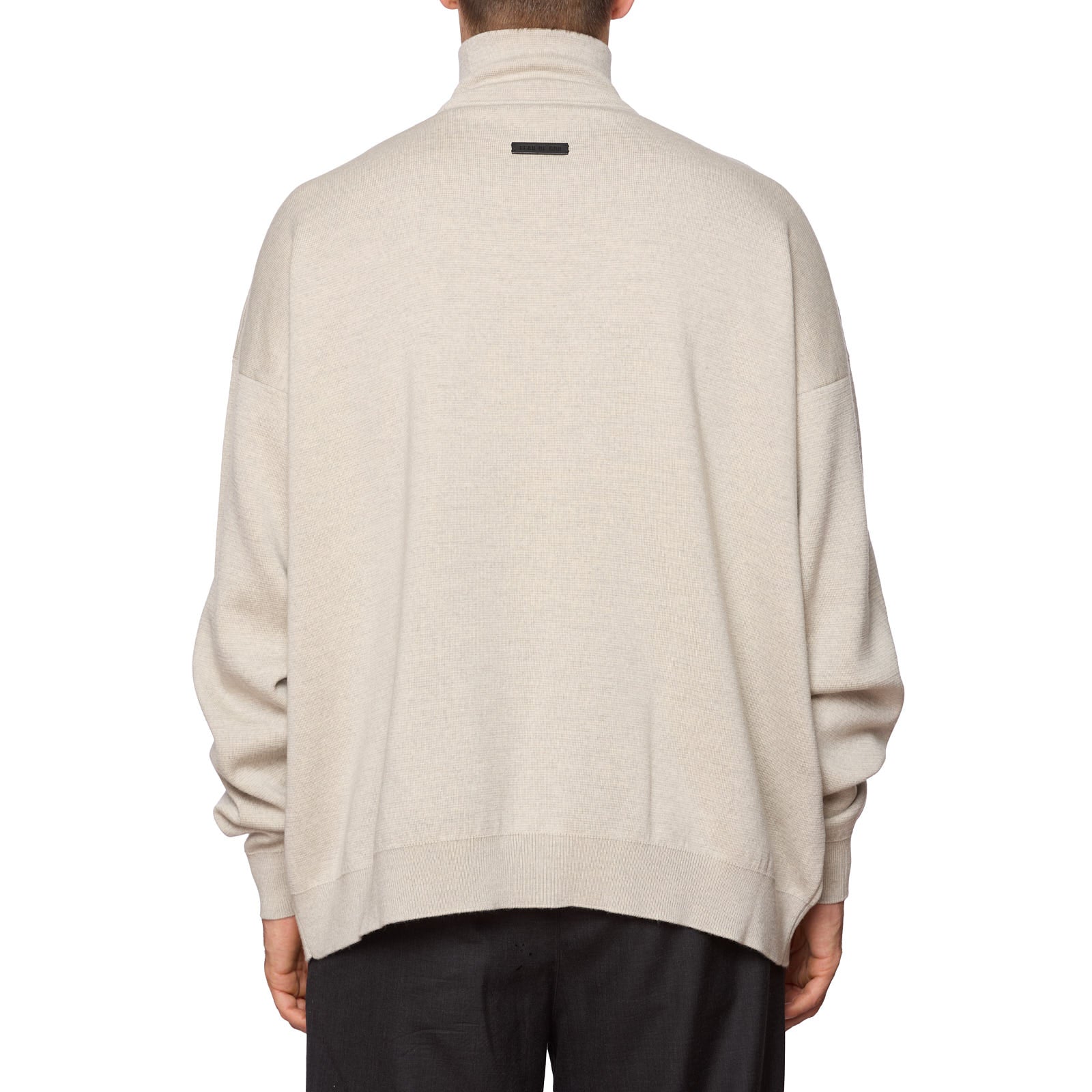 FEAR OF GOD Light Beige Virgin Wool Knit Turtleneck Sweater NEW Size L