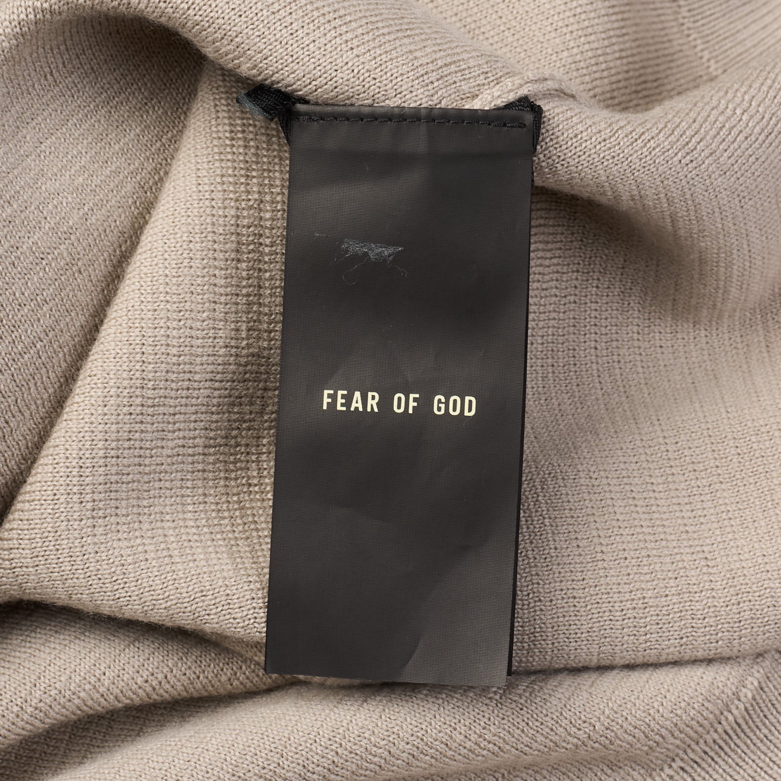 FEAR OF GOD Cement Virgin Wool Cropped Sleeve Sweater NEW US L