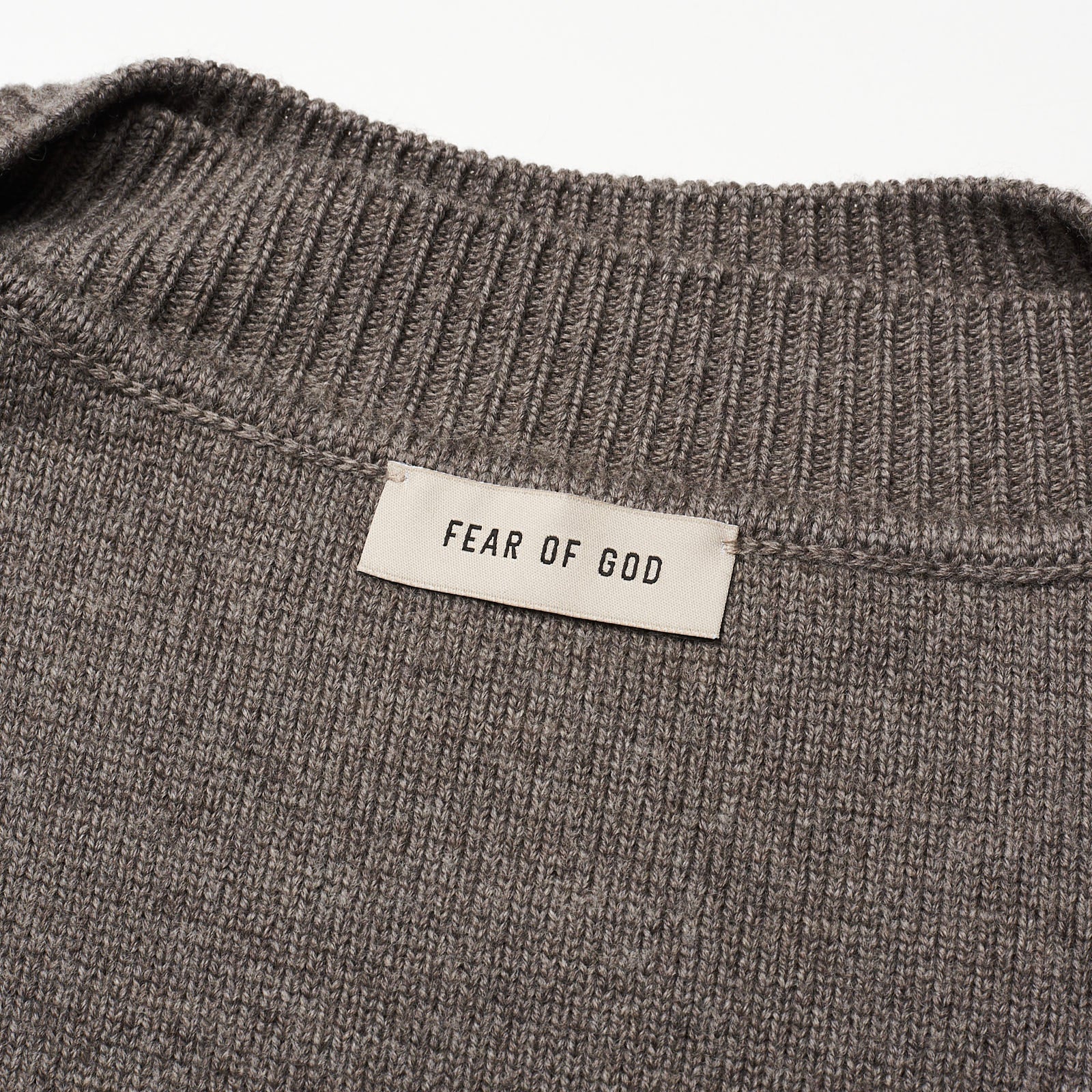 FEAR OF GOD Dusty Concrete Heather Virgin Wool Knit Crewneck Sweater N