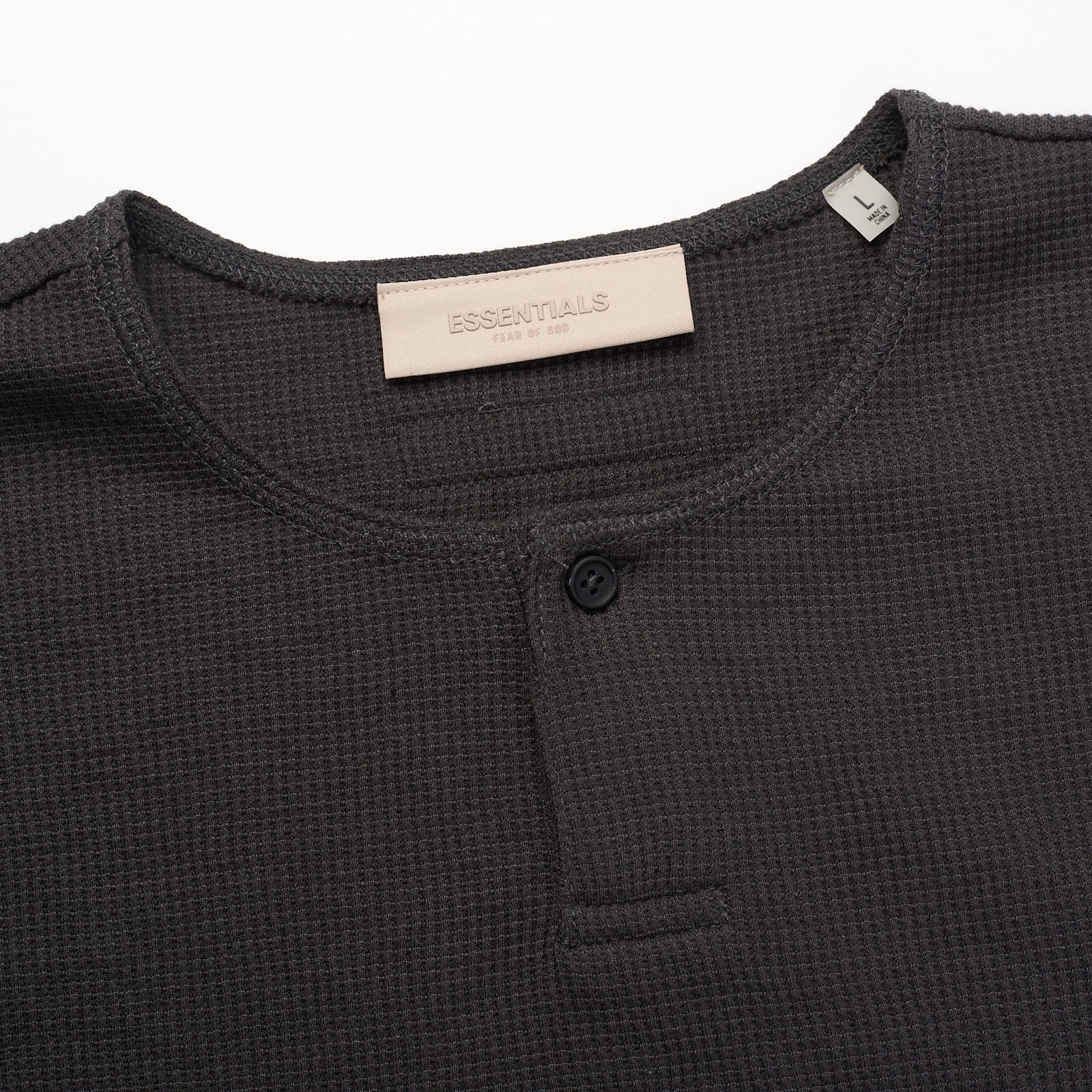 FEAR OF GOD "Essentials" Dark Gray Cotton-Polyester Knit Crewneck Sweater NEW Size L