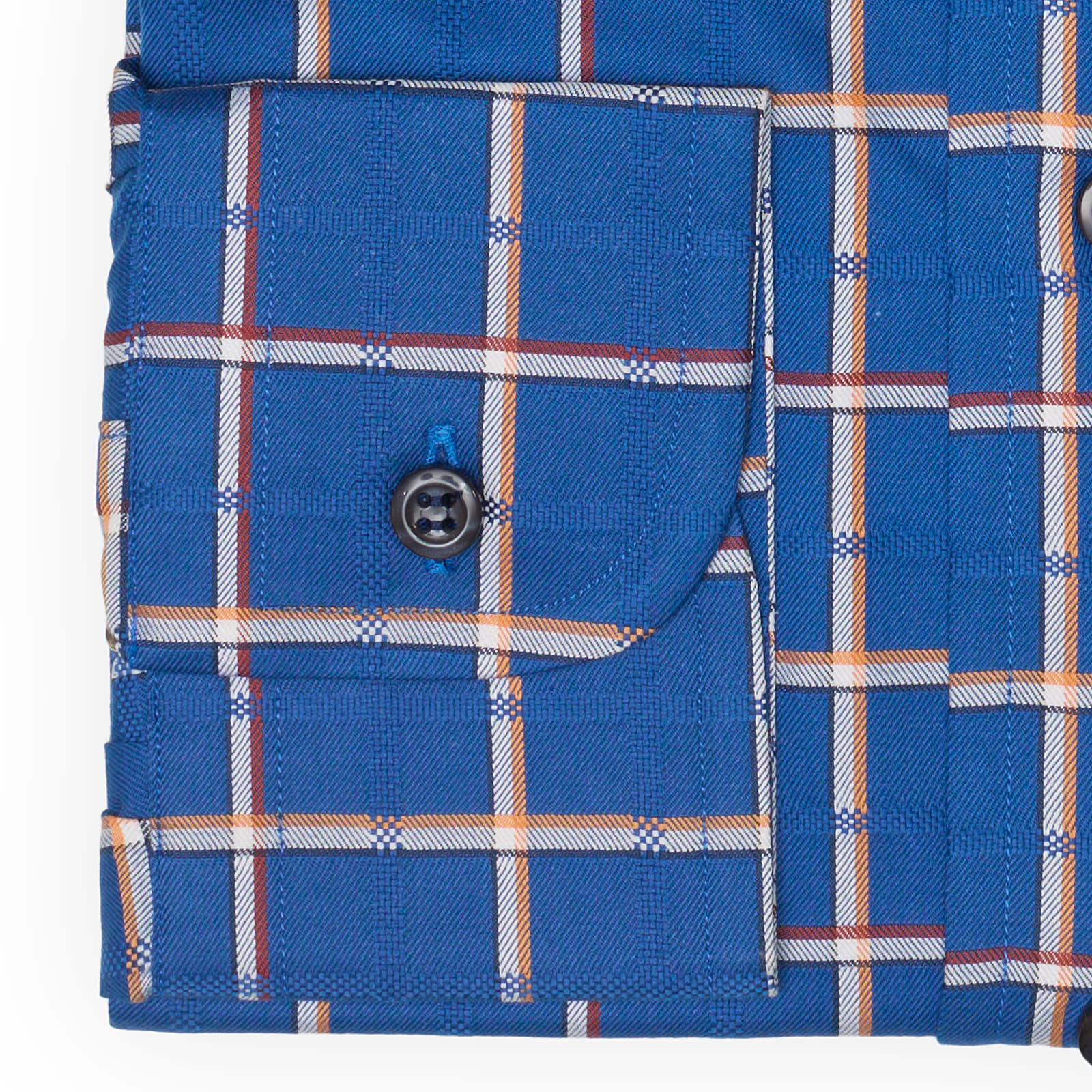 FENICIA Blue Plaid Twill Cotton Shirt EU L NEW US 16