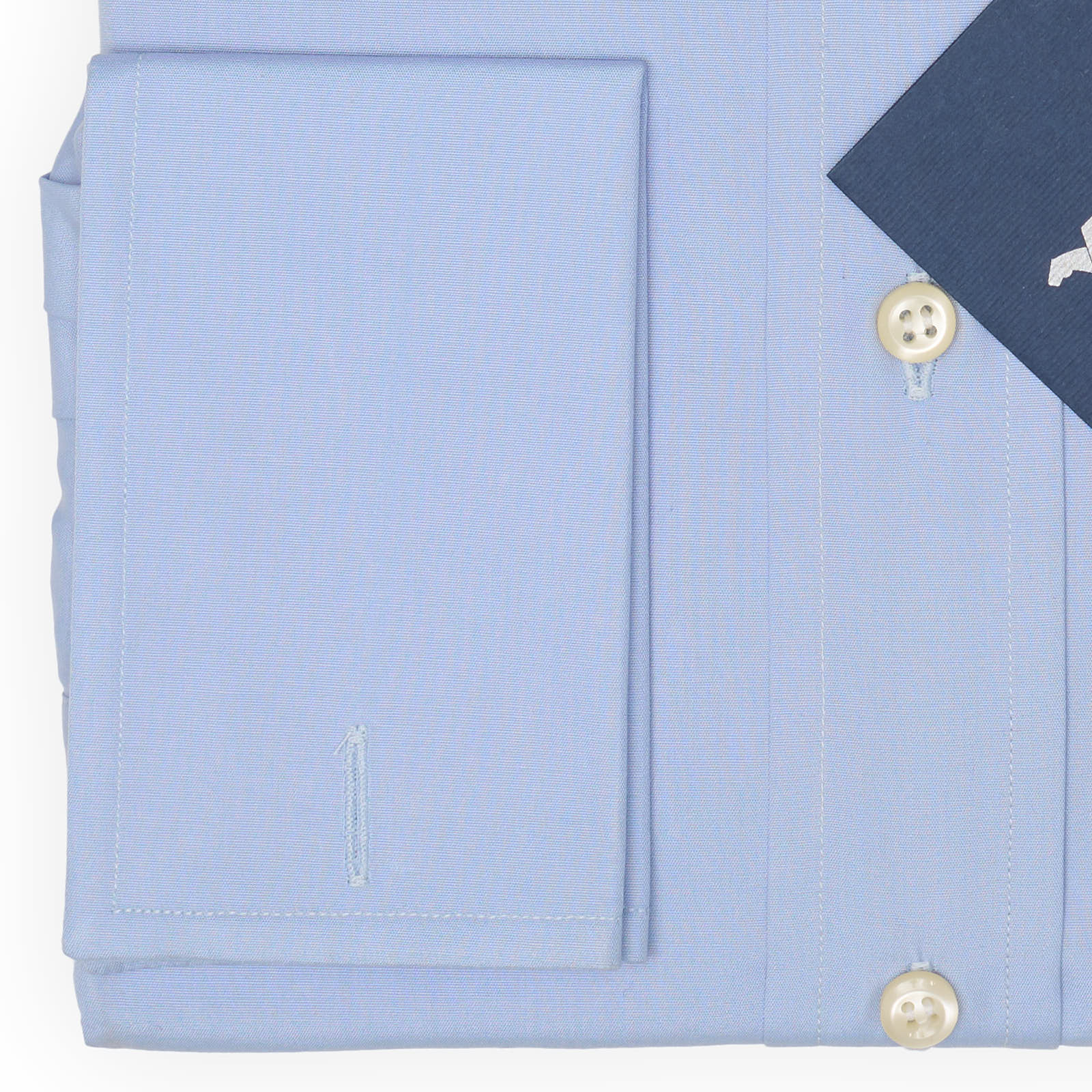FENICIA Blue Poplin Cotton French Cuff Dress Shirt EU 38 NEW US 15