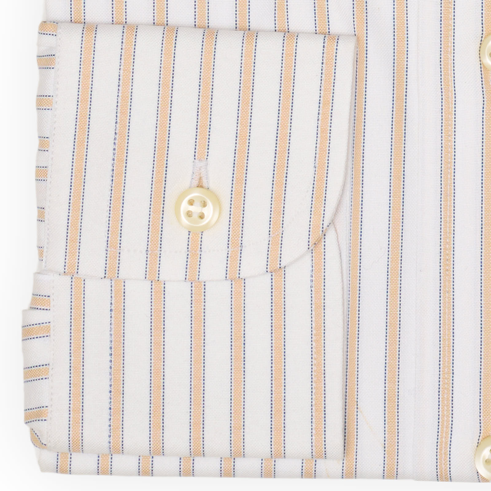 FENICIA Beige Striped Poplin Cotton Dress Shirt EU 38 NEW US 15