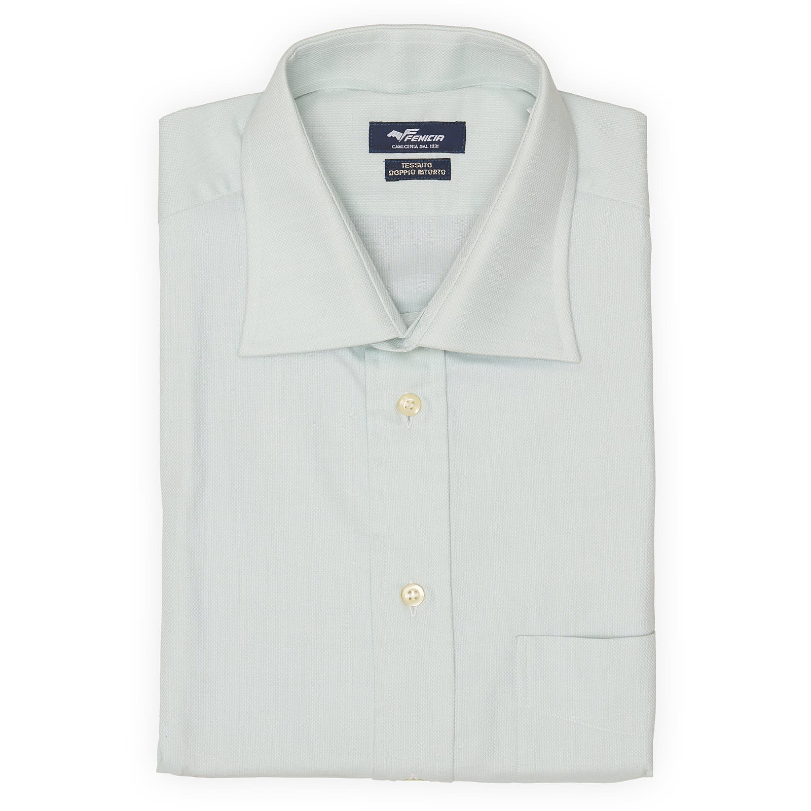 FENICIA Mint Green Royal Oxford Cotton Short Sleeve Shirt EU XL NEW US 17