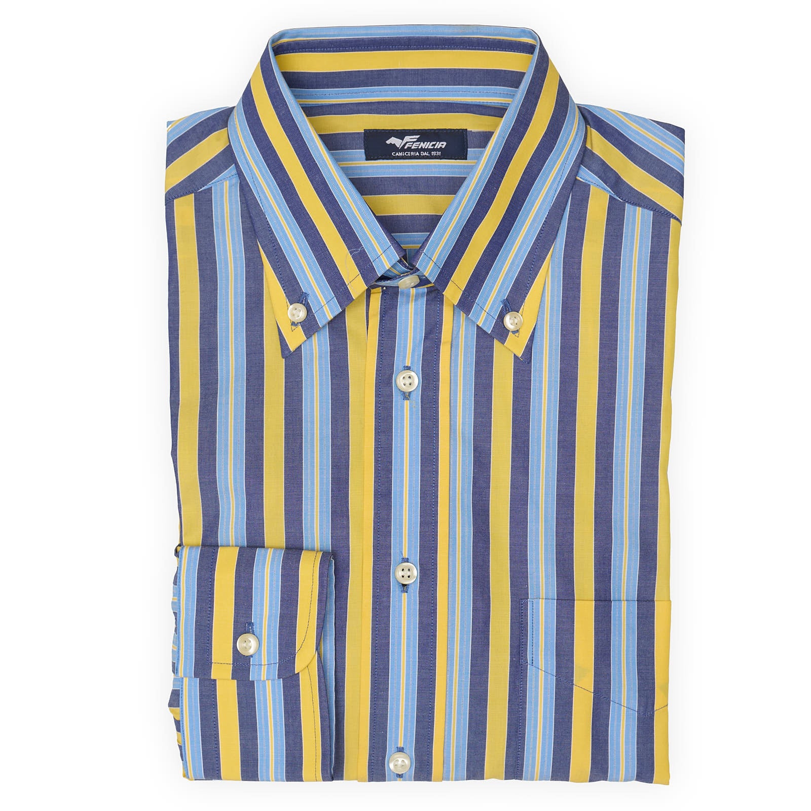FENICIA Multicolor Striped Poplin Cotton Shirt EU S NEW US 15