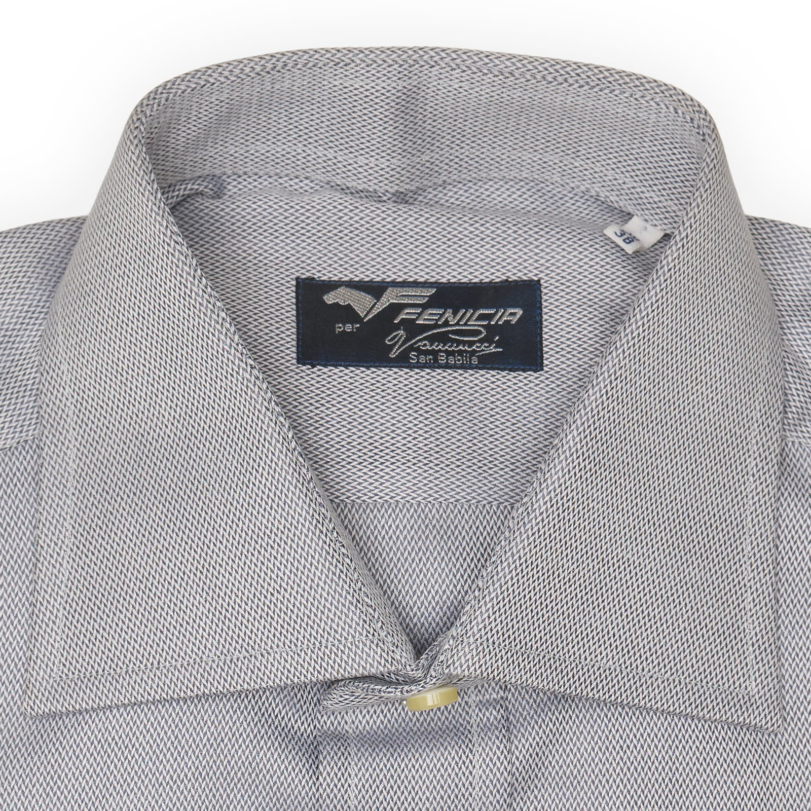 FENICIA for Vannucci Gray Cotton Dress Shirt EU 38 NEW US 15