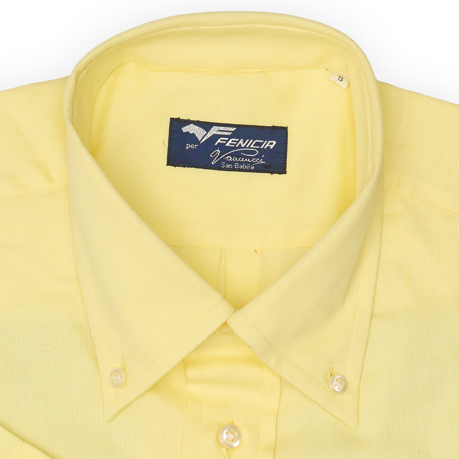 FENICIA for Vannucci Yellow Cotton Short Sleeve Button Down Shirt EU S NEW US 15