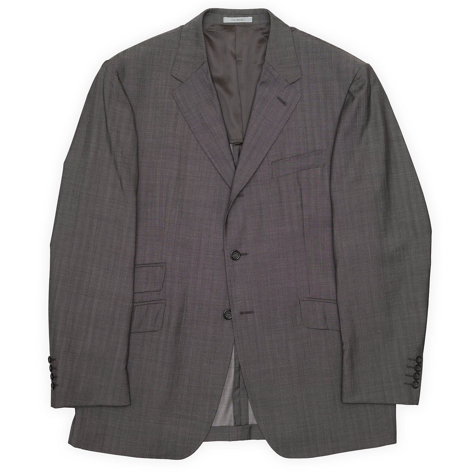 GASHGAJS Gray Herringbone Wool Super 100's Half Lined Jacket EU 56 NEW US 46