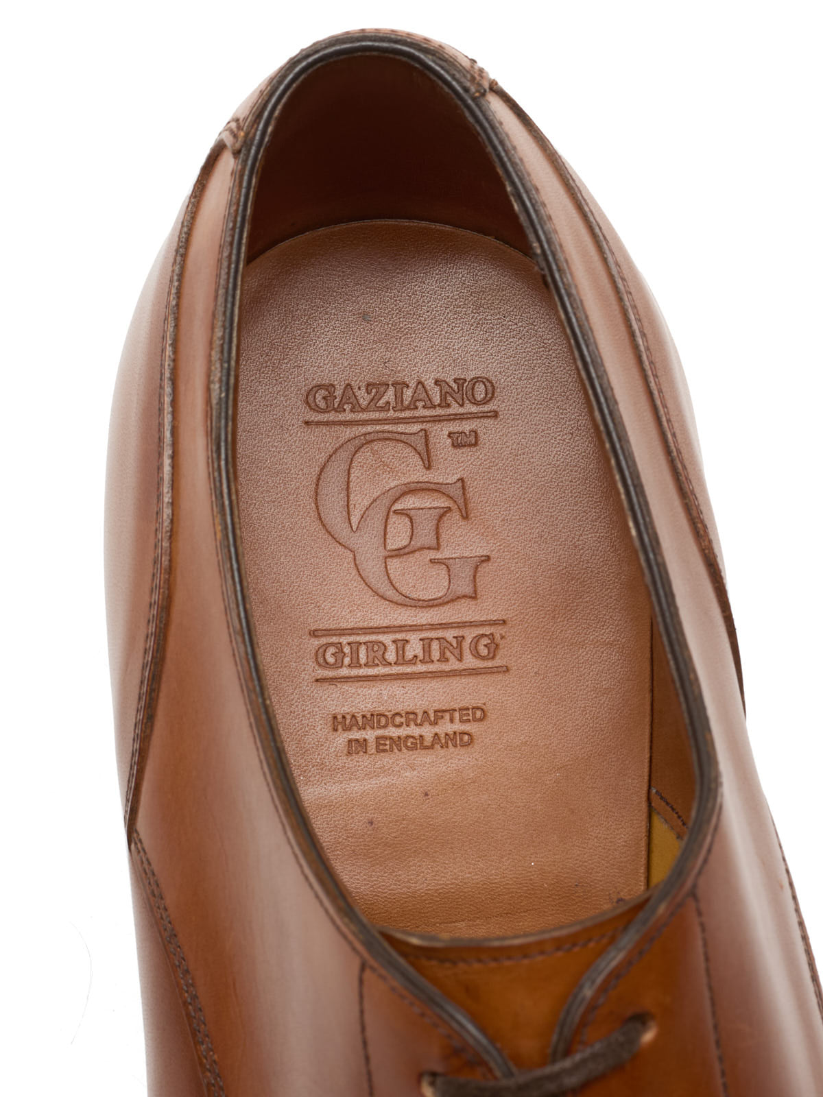 GAZIANO & GIRLING "Isham" Handcrafted Tan Derby Shoes UK 7E US 7.5 Last TG73