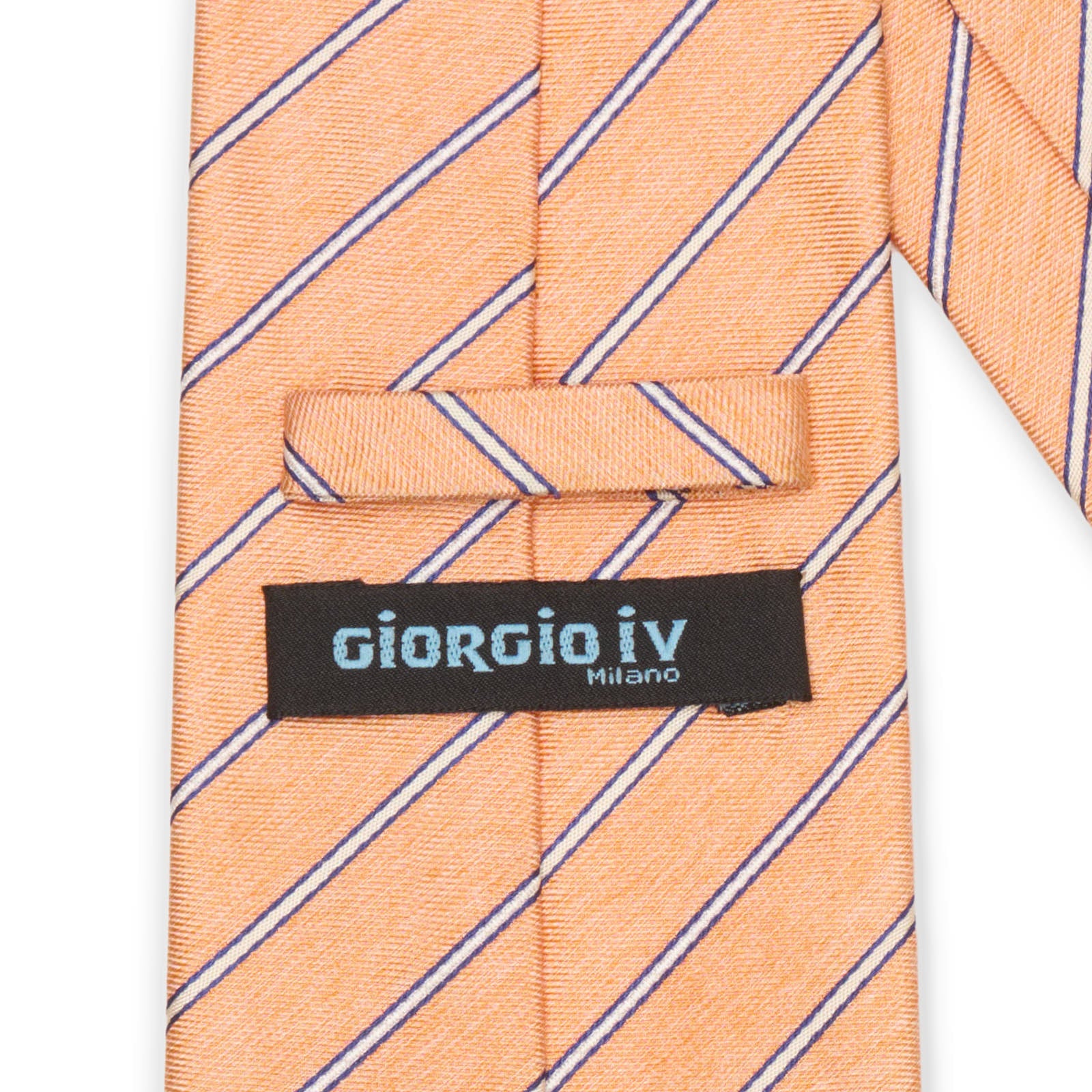 GIORGIO IV Orange Diagonal Striped Silk Tie NEW