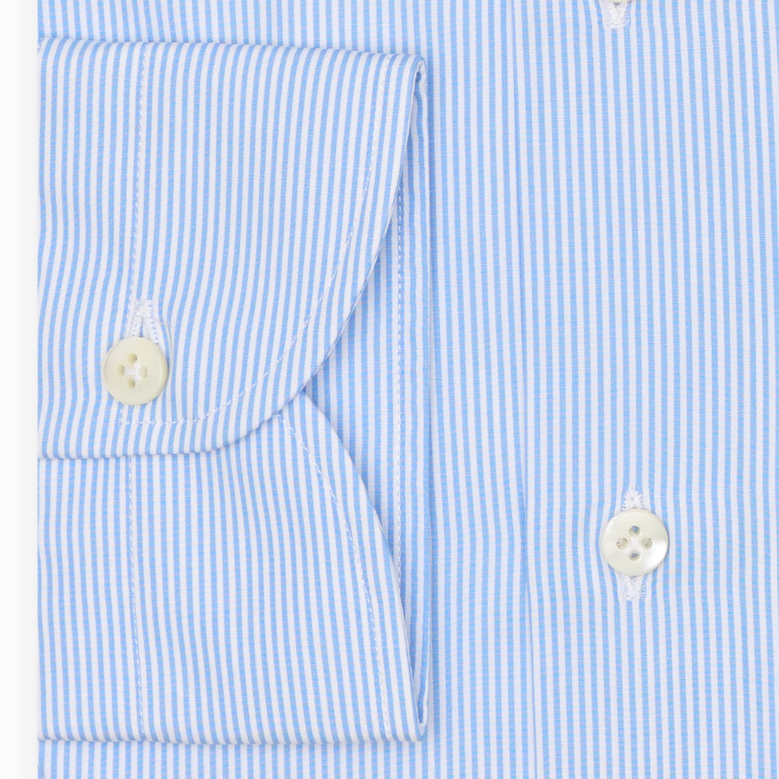 GUGLIELMINOTTI Milano Blue Striped Poplin Cotton Dress Shirt EU 45 NEW US 18