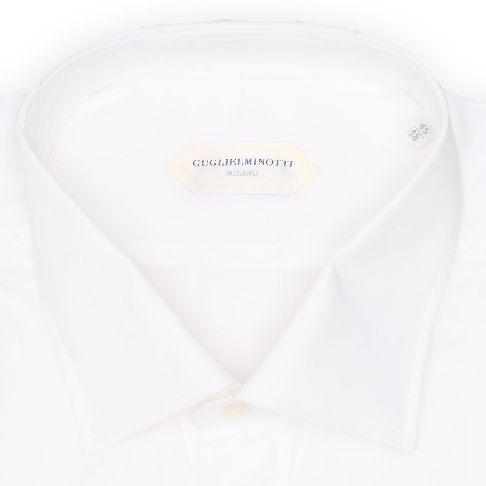 GUGLIELMINOTTI Milano White Cotton Dress Shirt EU 45 NEW US 18