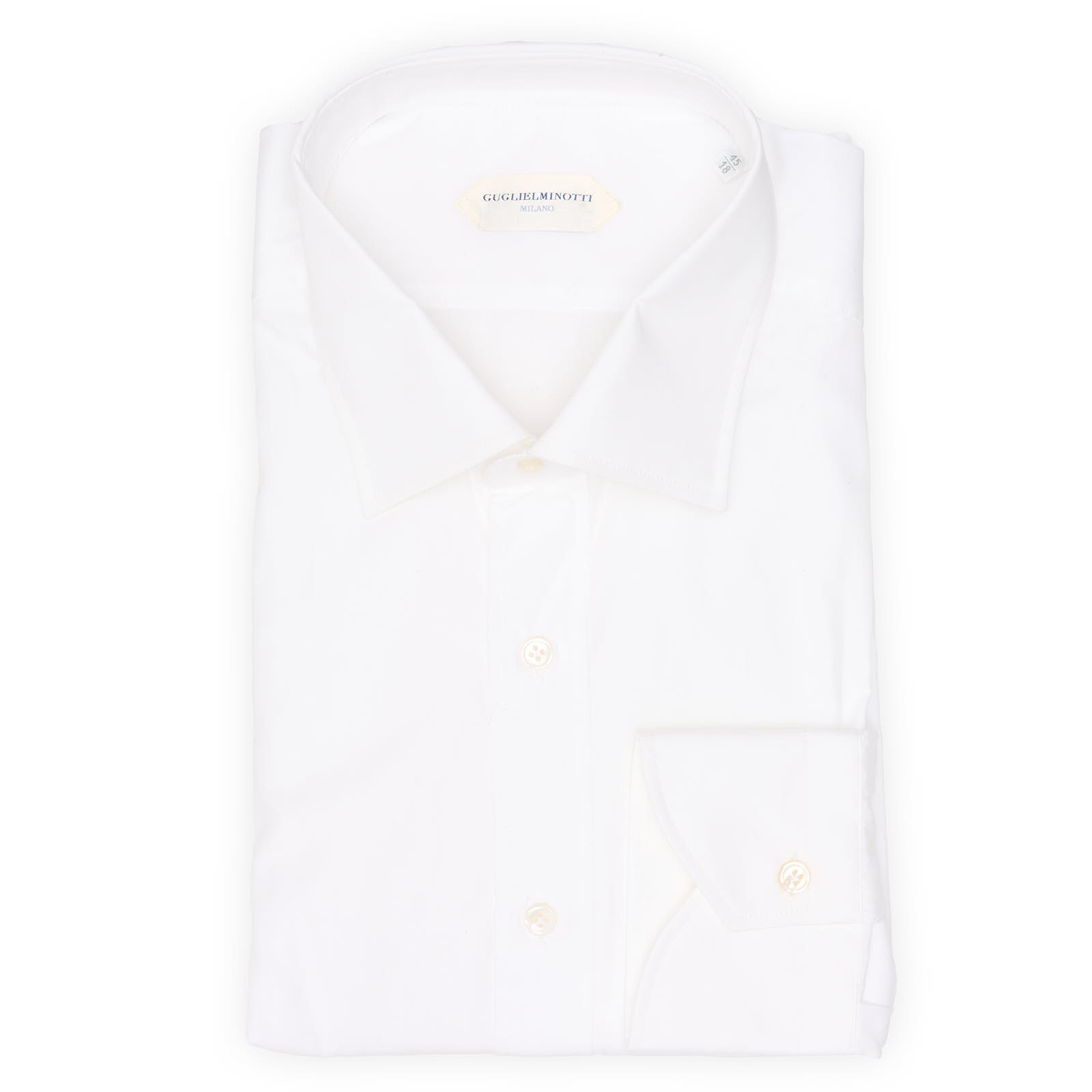 GUGLIELMINOTTI Milano White Cotton Dress Shirt EU 45 NEW US 18