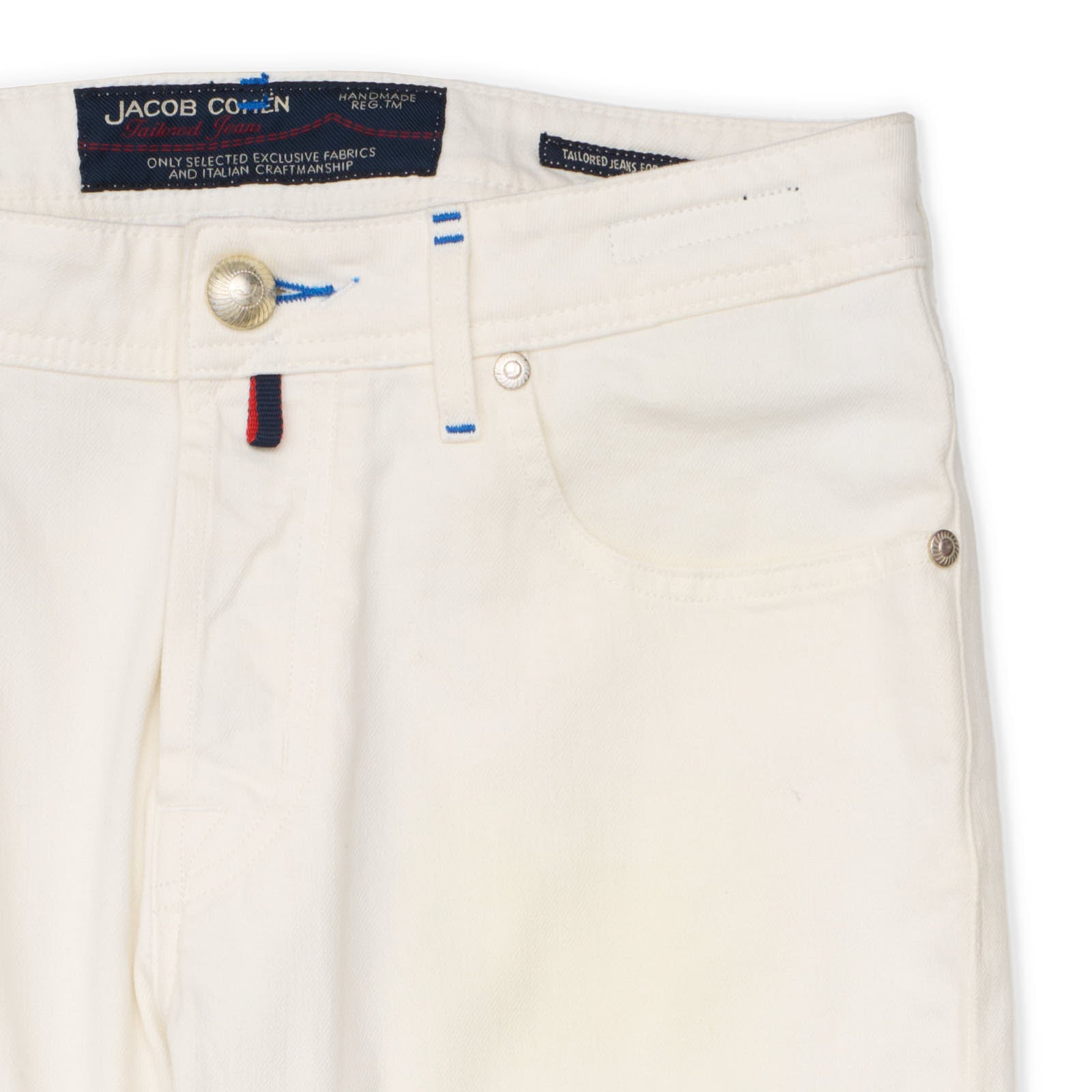 JACOB COHEN 688 Second Edition White Cotton Slim Fit Jeans Pants NEW US 31