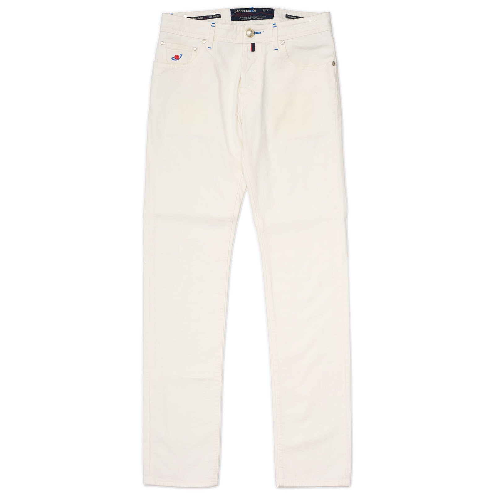 JACOB COHEN 688 Second Edition White Cotton Slim Fit Jeans Pants NEW US 31