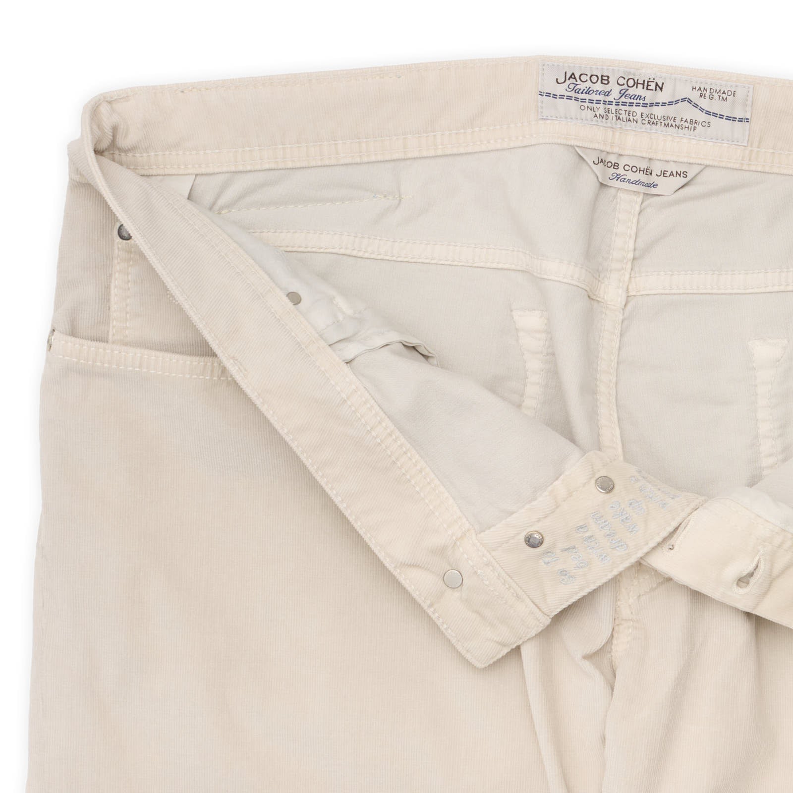 JACOB COHEN 688 Handmade Beige Cotton Straight Fit Jeans Pants NEW US 42