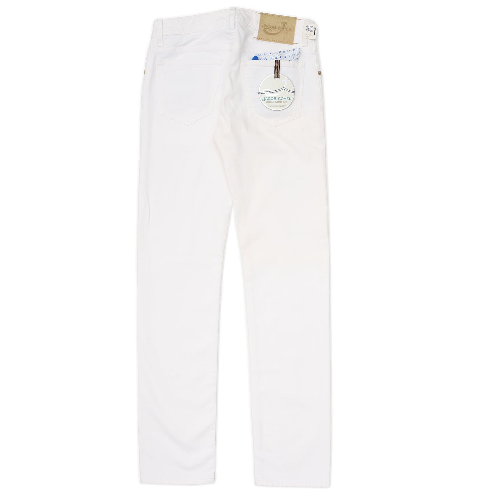 JACOB COHEN 688 Handmade White Stretch Cotton Slim Fit Jeans Pants NEW US 30