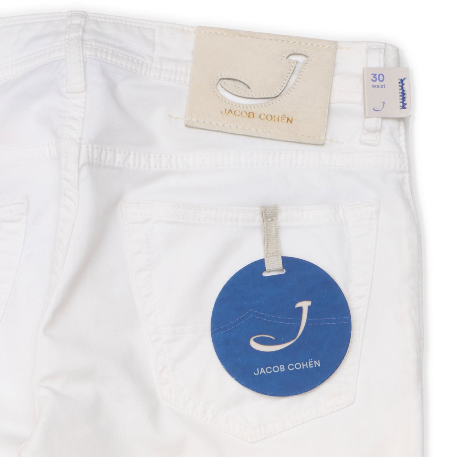 JACOB COHEN 688 White Premium Denim Stretch  Slim Jeans Pants NEW US 30