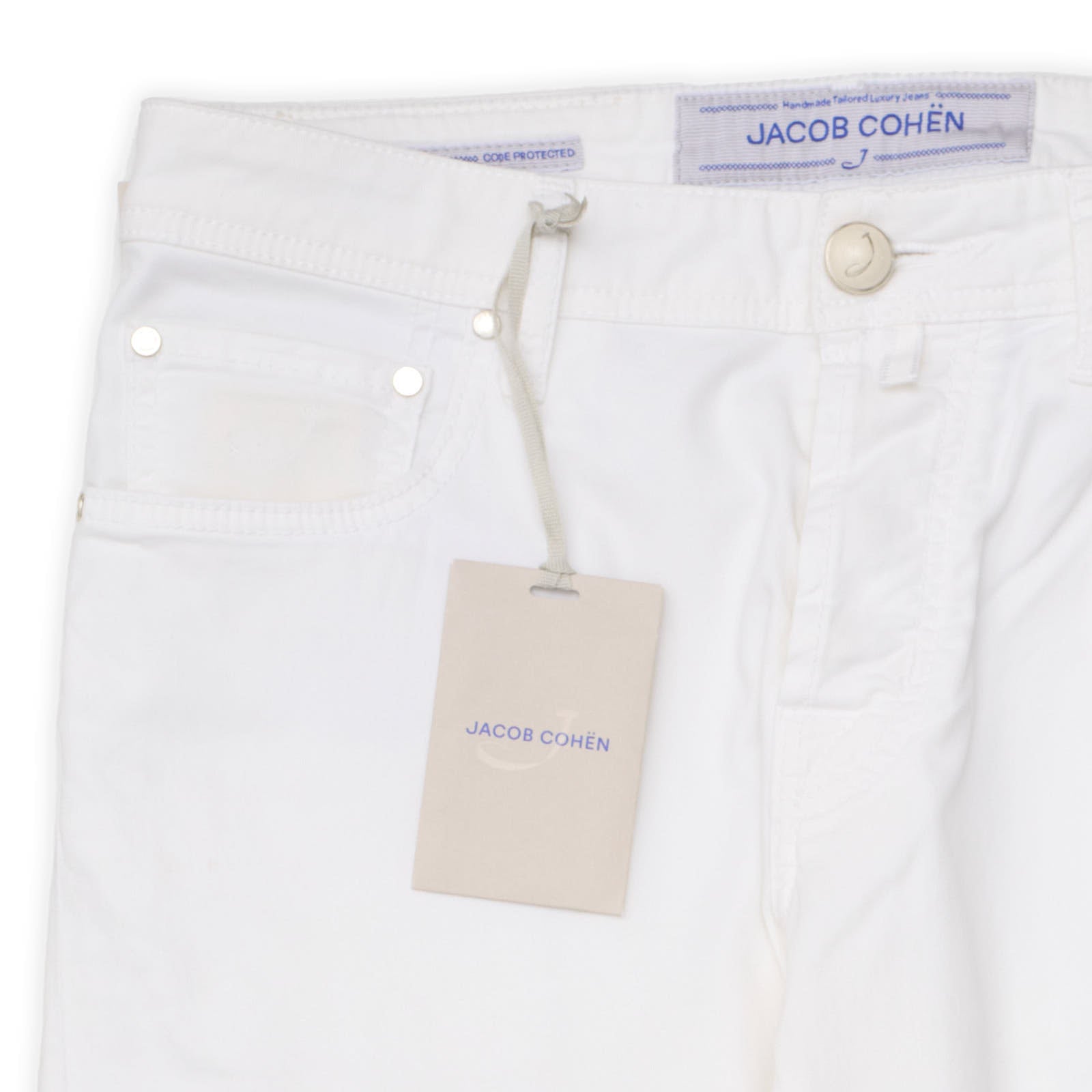 JACOB COHEN 688 White Premium Denim Stretch  Slim Jeans Pants NEW US 30