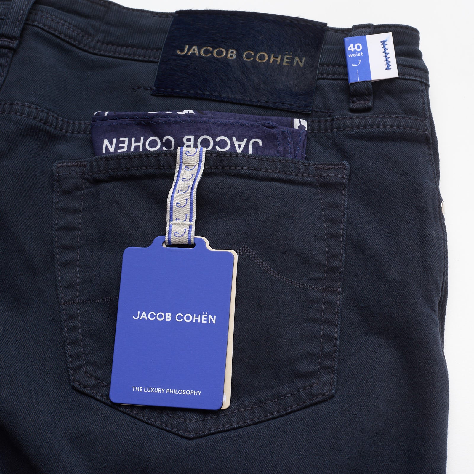 JACOB COHEN "BARD" Dark Blue Luxury Denim Jeans NEW US 40