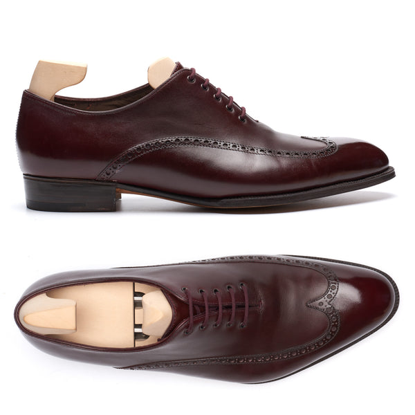 JOHN LOBB Paris Bespoke Dark Cherry Leather Oxford Shoes 7.5D 