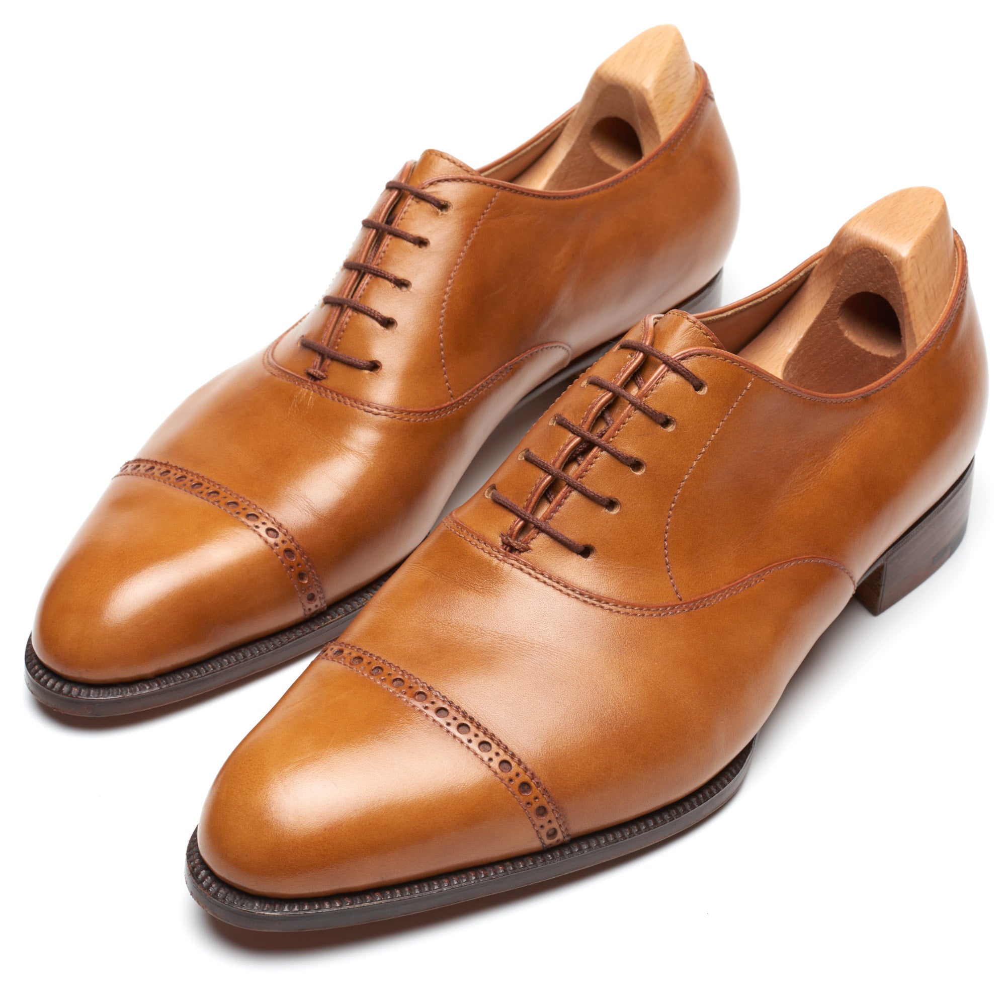 JOHN LOBB Paris City II Bespoke Tan Museum Calf Leather Oxford Shoes U