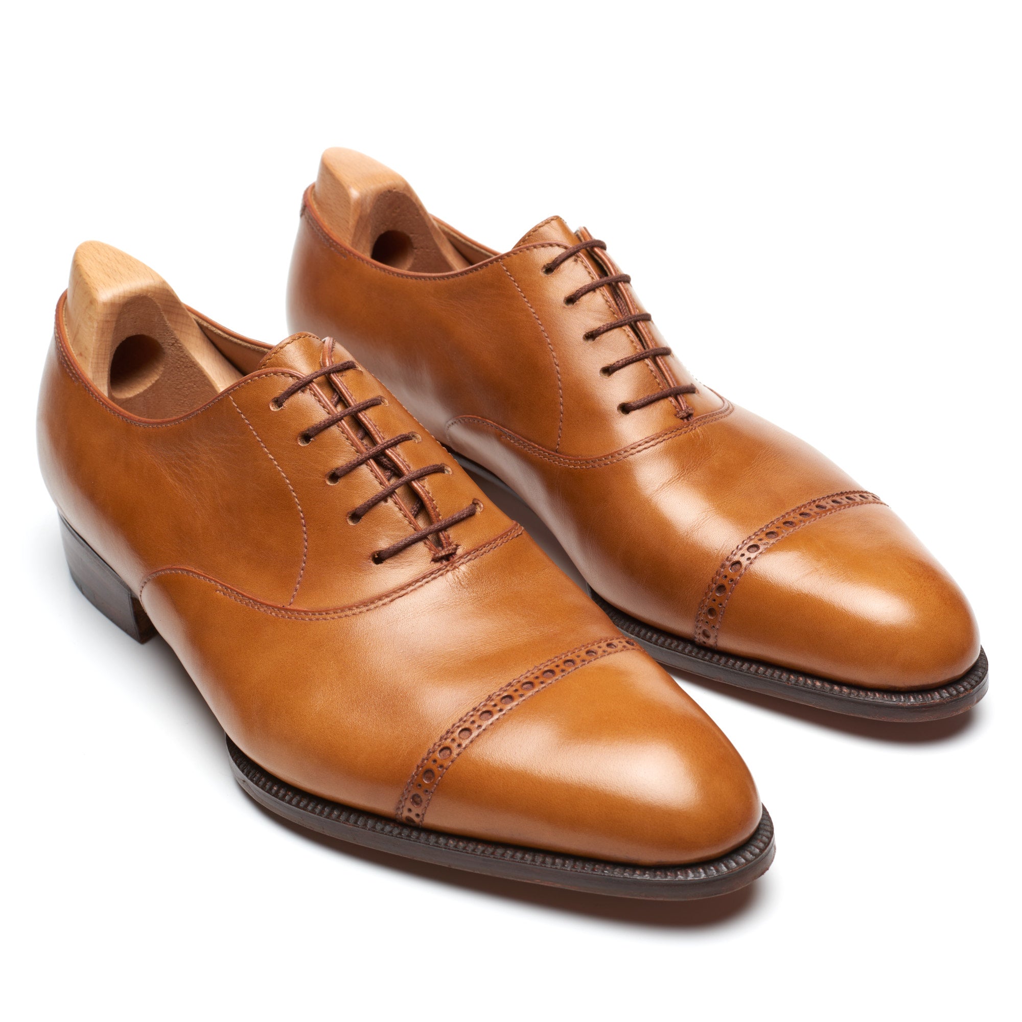 JOHN LOBB Paris City II Bespoke Tan Museum Calf Leather Oxford Shoes U