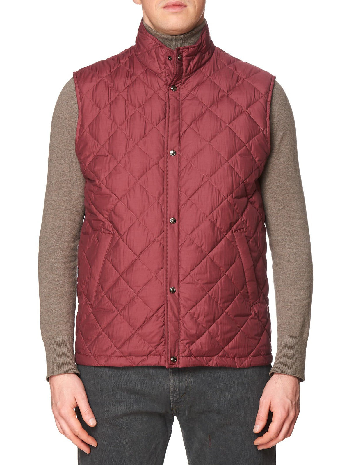 KITON KIRED Super Litek 60g "Peter" Burgundy Quilted Cotton Goose Down Vest 50 M KIRED